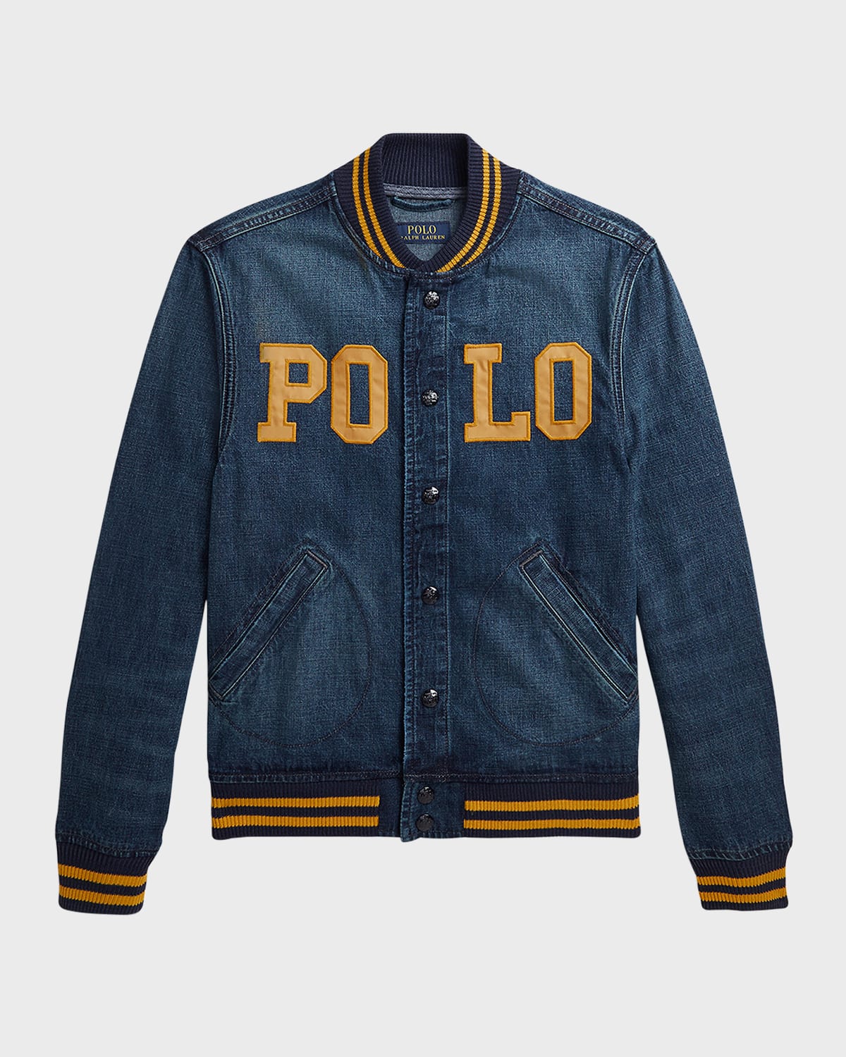 Shop Ralph Lauren Boy's Polo Denim Bomber Jacket In Westwick Wash