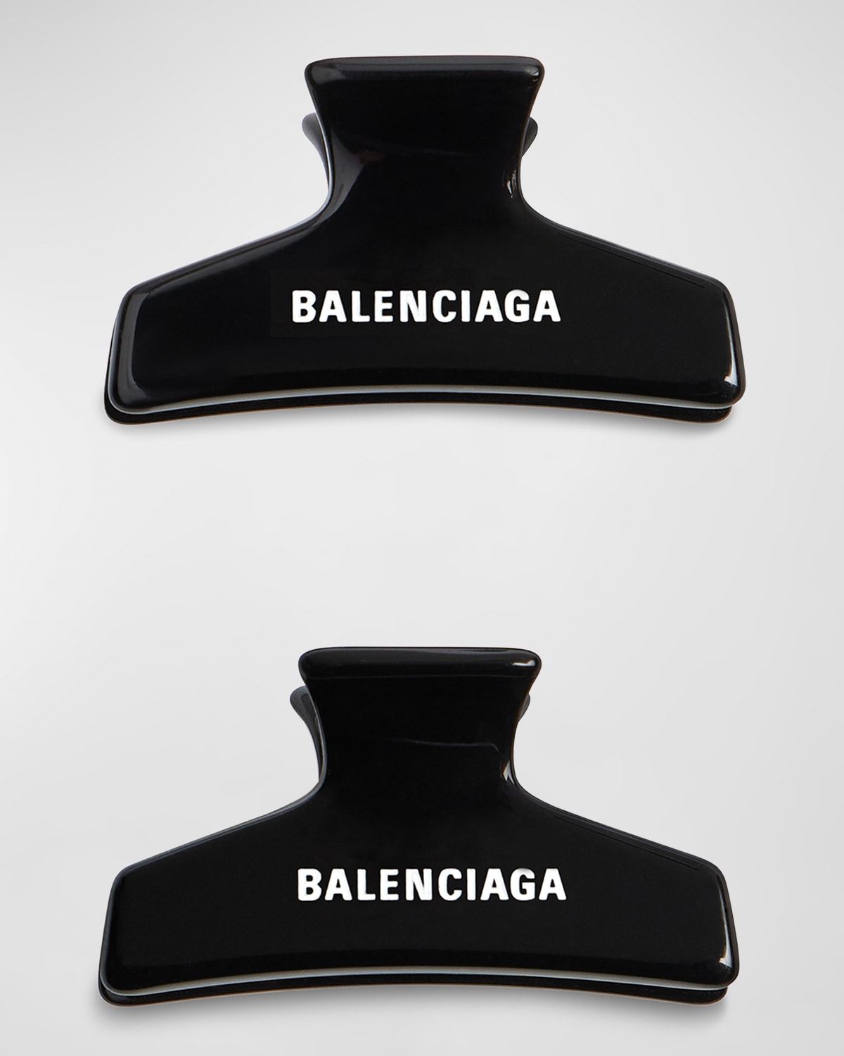 Balenciaga Set Of 2 Holli Acetate Hair Clips In 1129 Black/white