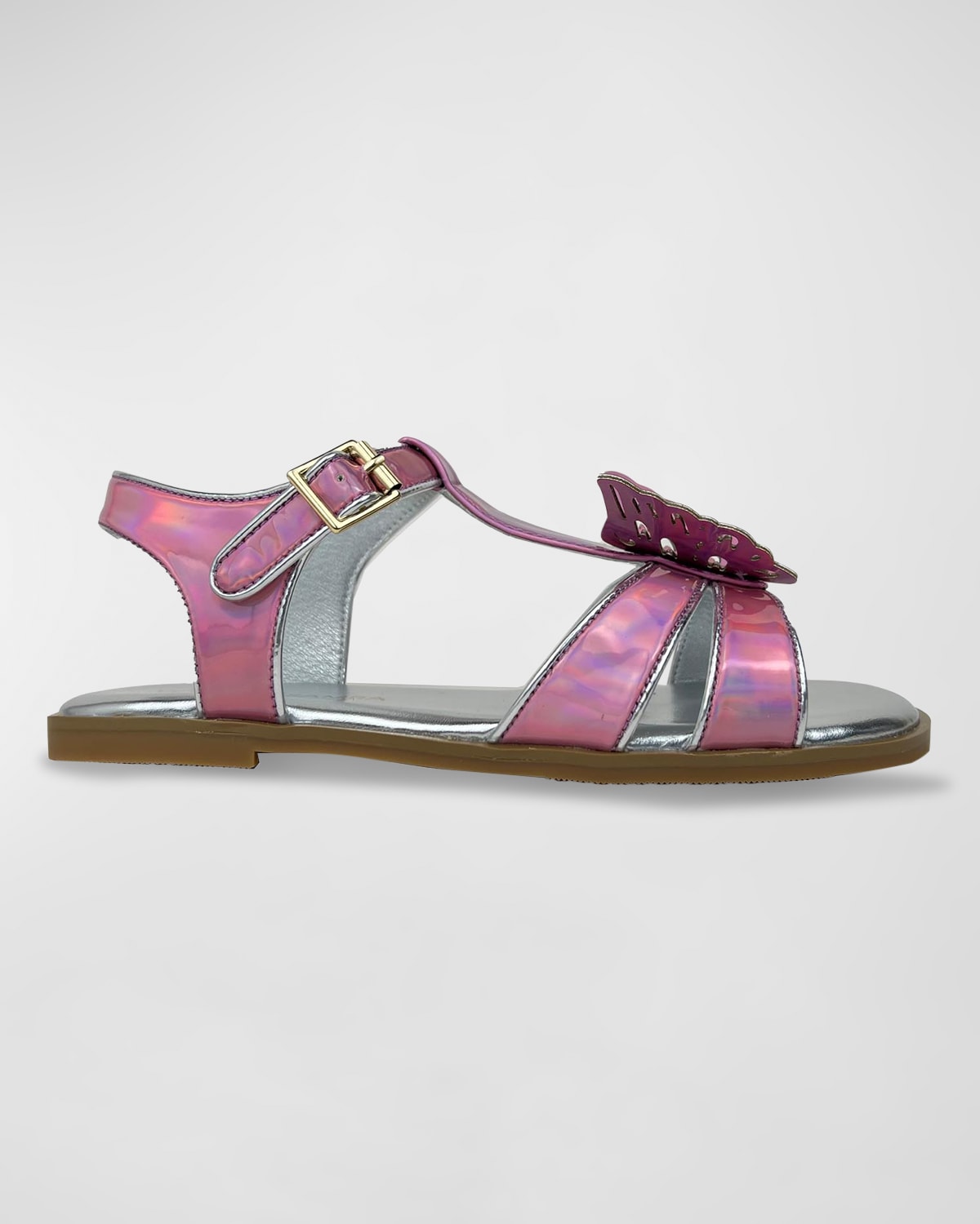 Shop Yosi Samra Girl's Miss Butterfly Sandal, Toddler/kids In Rainbow Iridecent