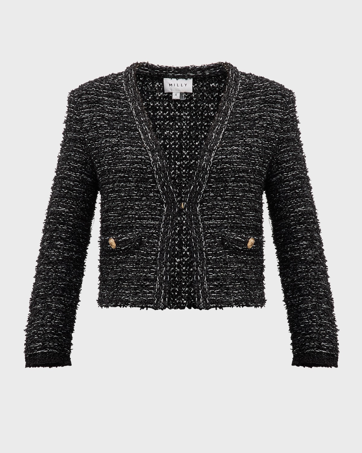 Cropped Boucle Tweed Jacket