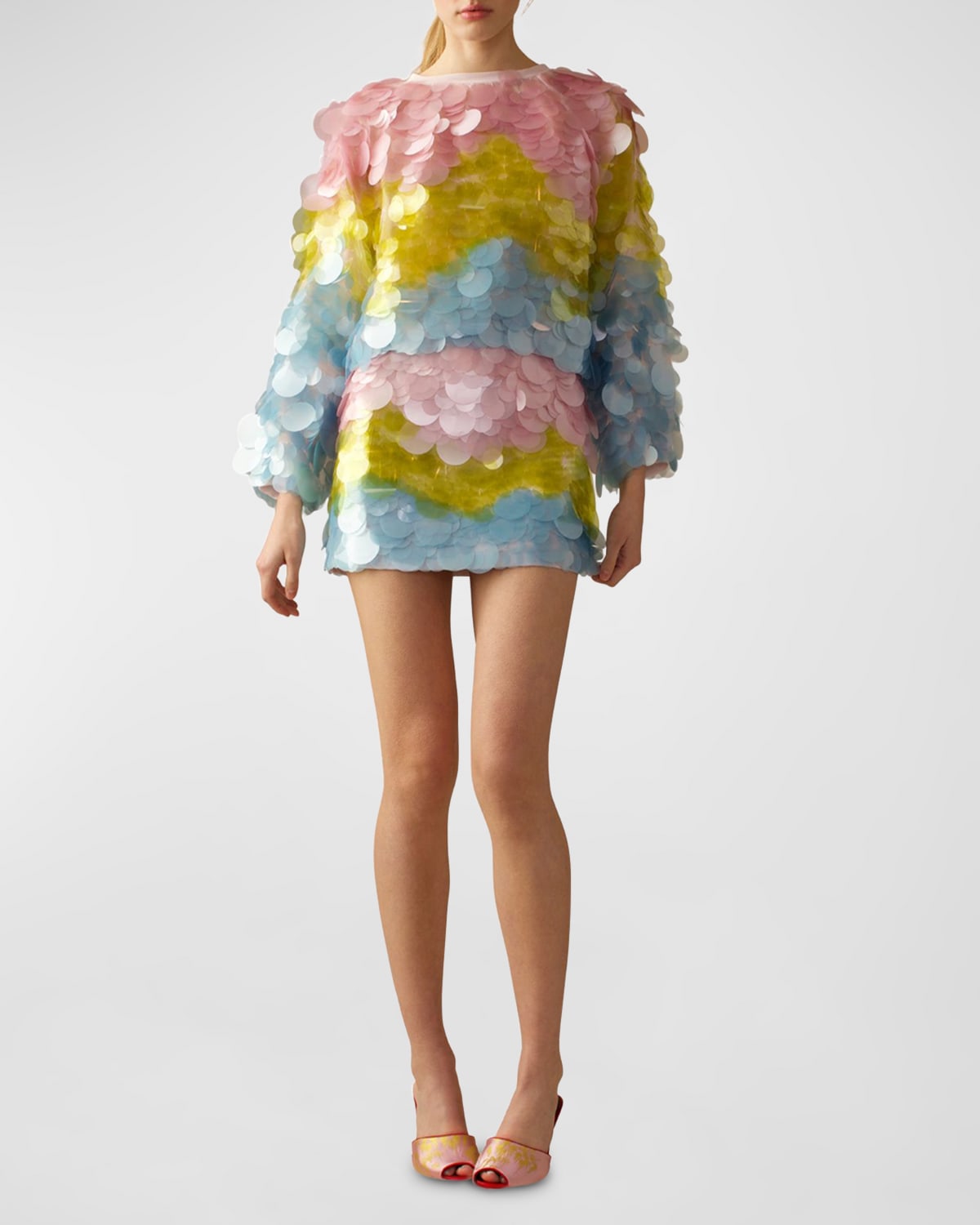 Shop Cynthia Rowley Sequin Mesh Mini Skirt In Multi