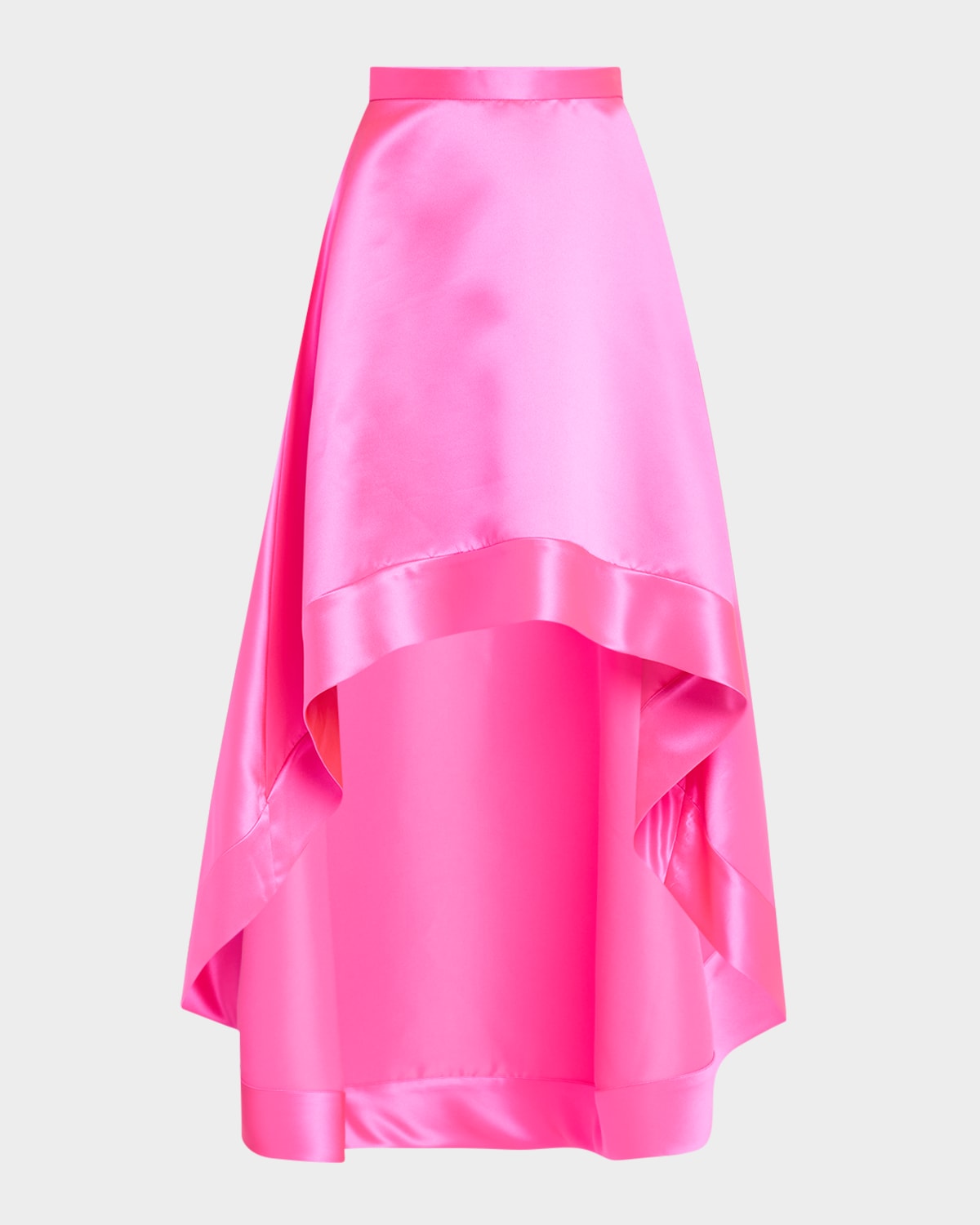 High-Low A-Line Satin Maxi Skirt