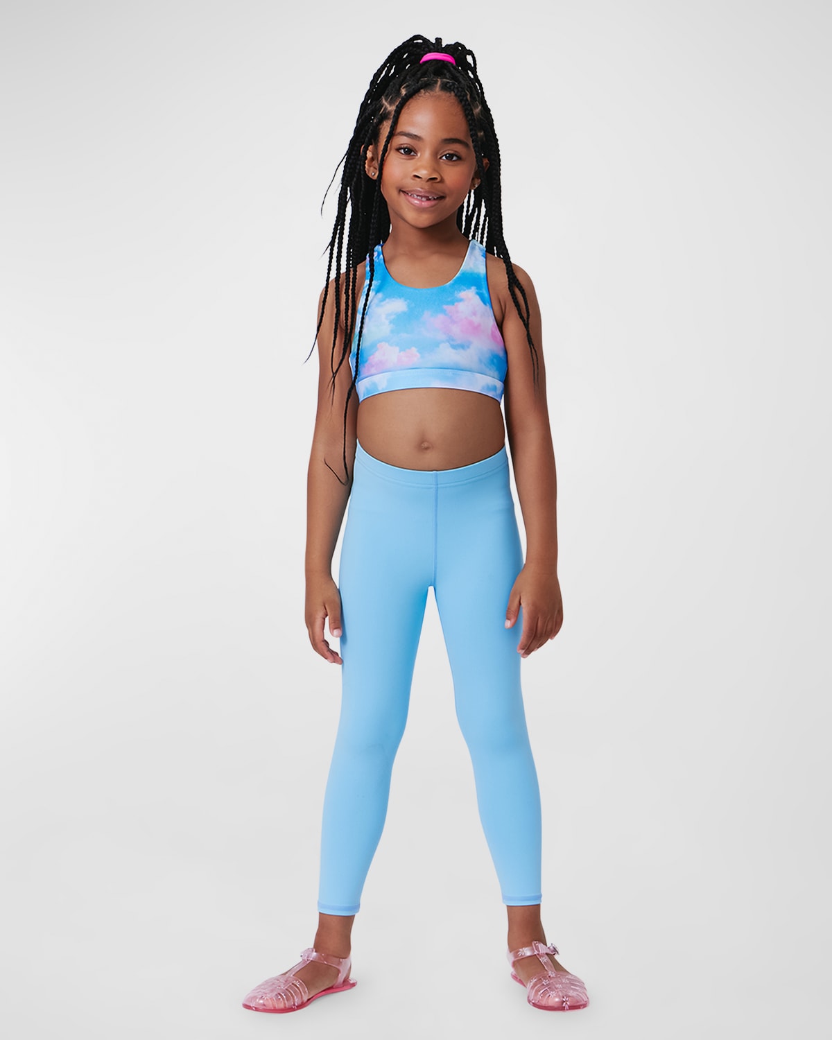 Terez Kids' Girl's Cotton Candy Leggings In Blue