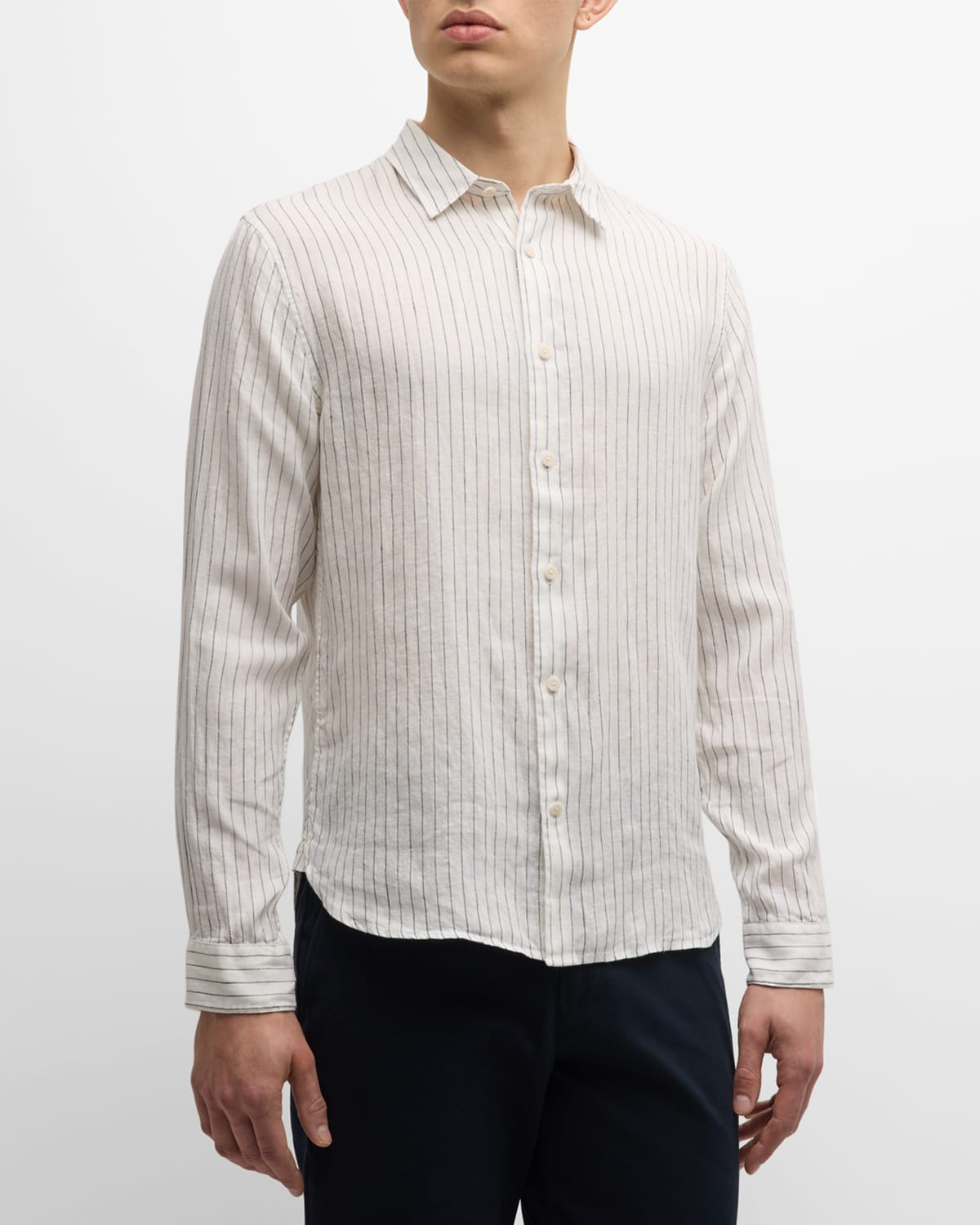 Men's Bayside Striped Linen Sport Shirt