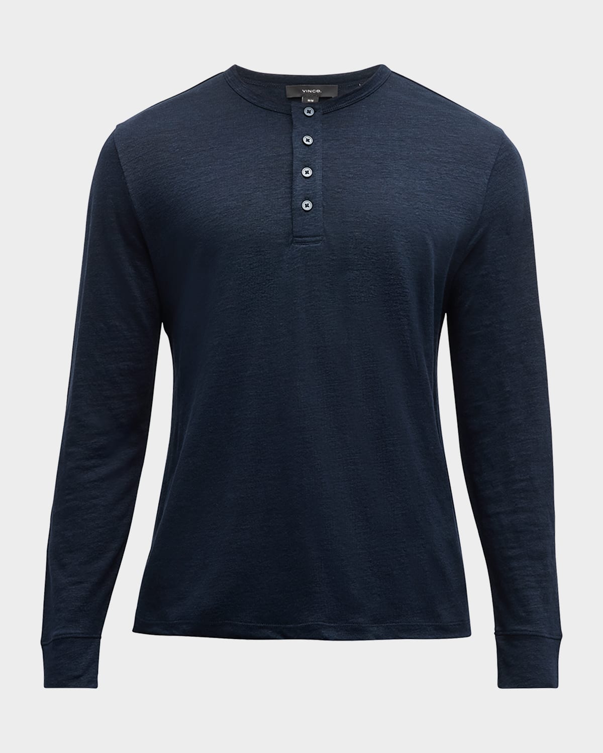 Vince Long Sleeve Slub Henley In Coastal