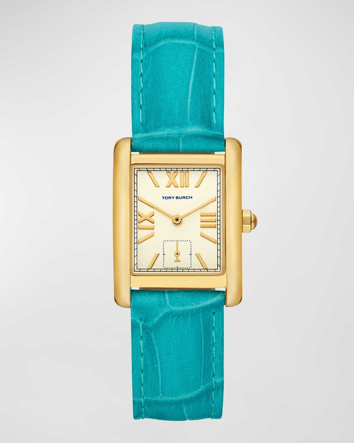The Eleanor Watch - Croc Embossed Leather and Gold-Tone Stainless Steel