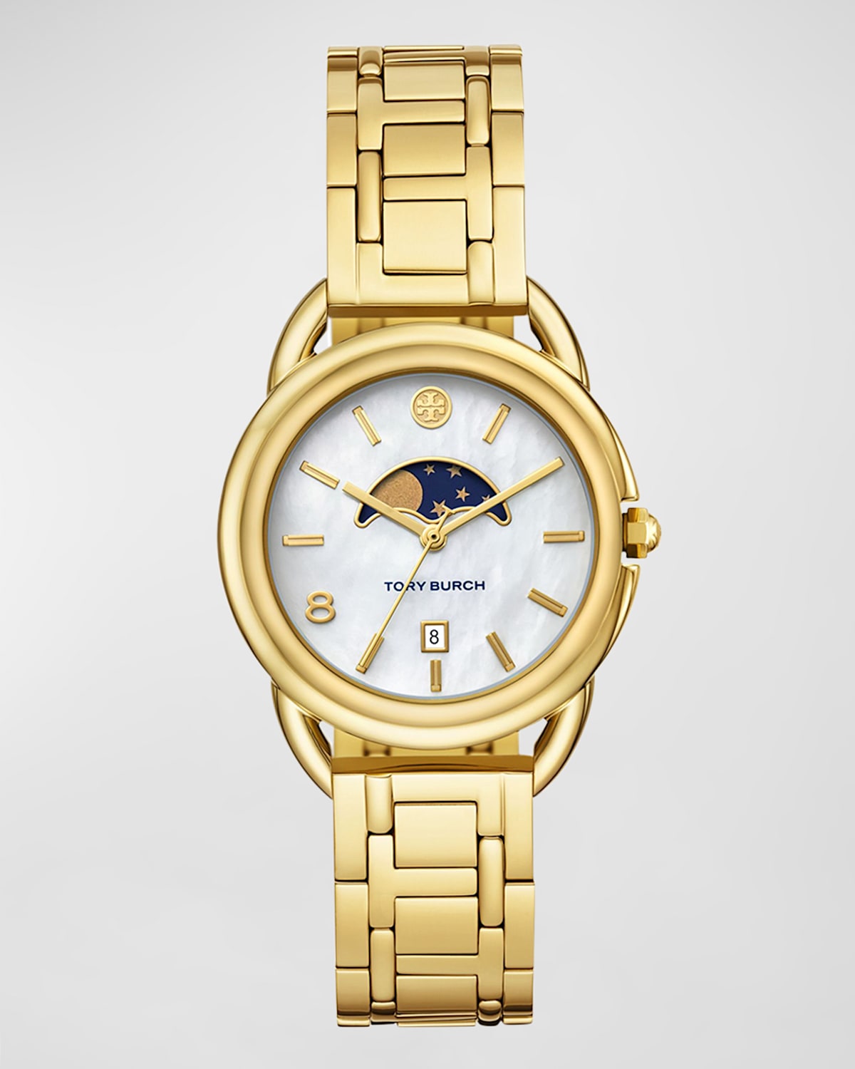 Shop Tory Burch Miller Moon Watch - Gold-tone Stainless Steel