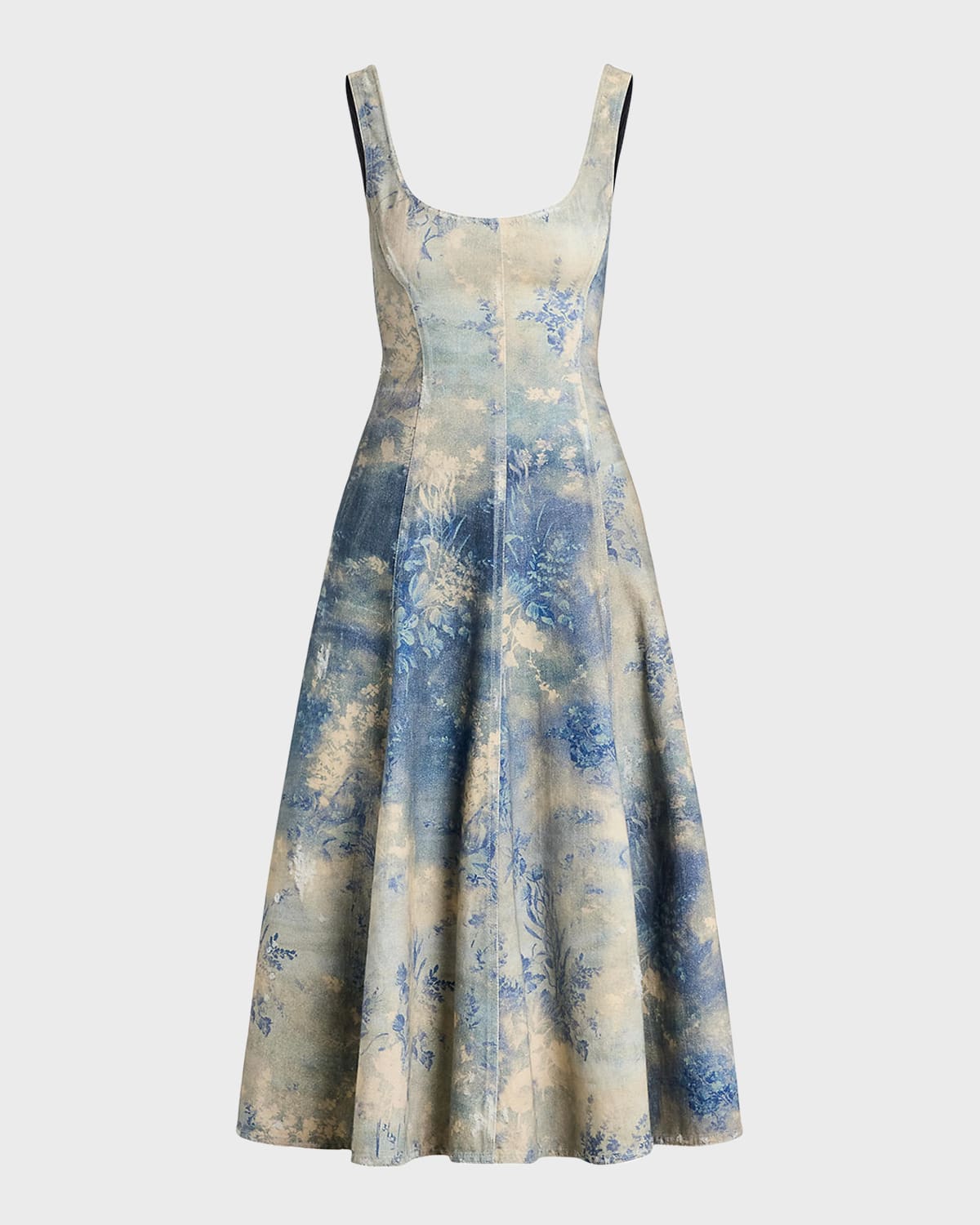 knee length dresses for ladies The Ren Dress Midi, Denim Chambray w/ Ralph Lauren Cotton