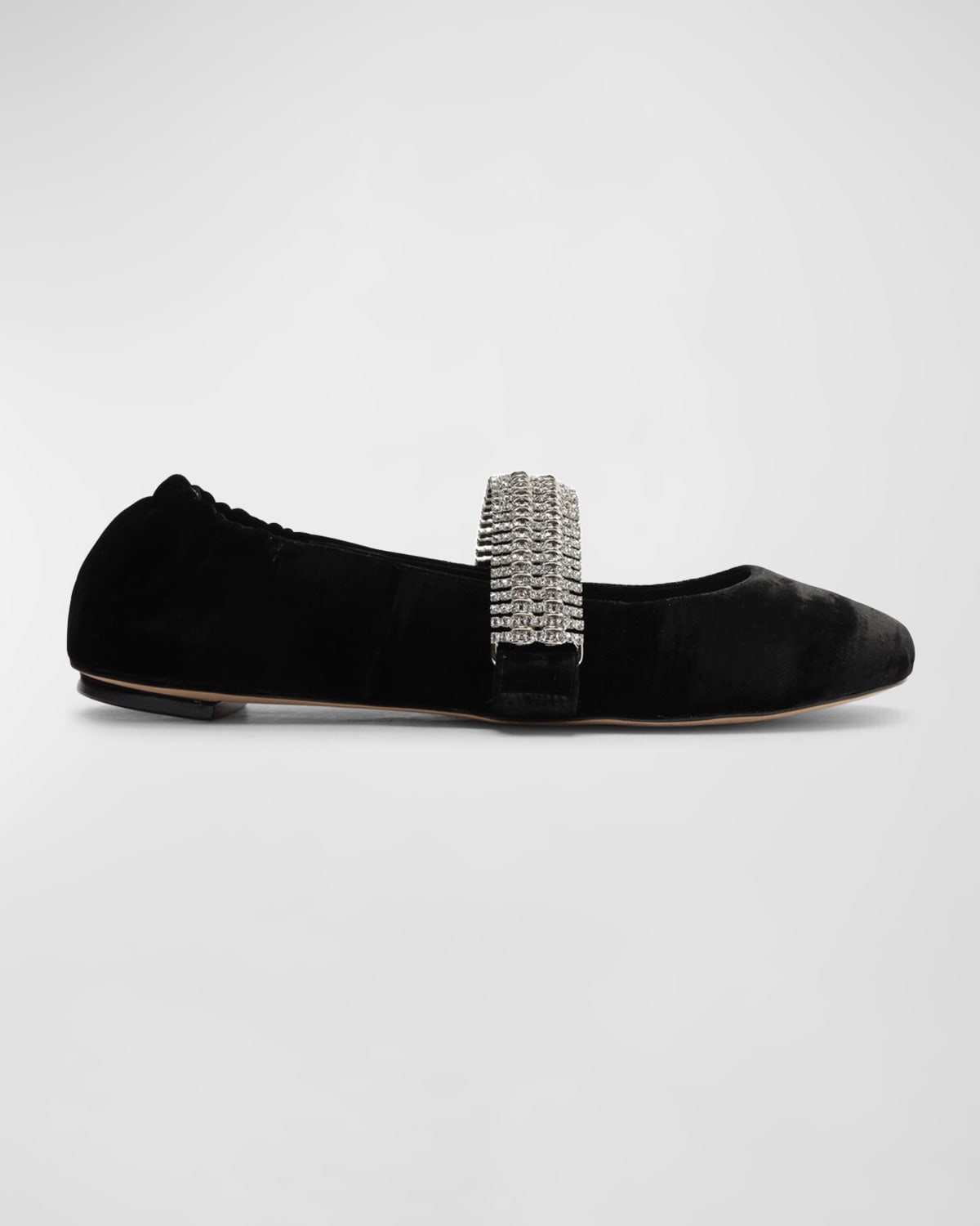 Shop Alexandre Birman Camila Crystal-strap Ballerina Flats In Black
