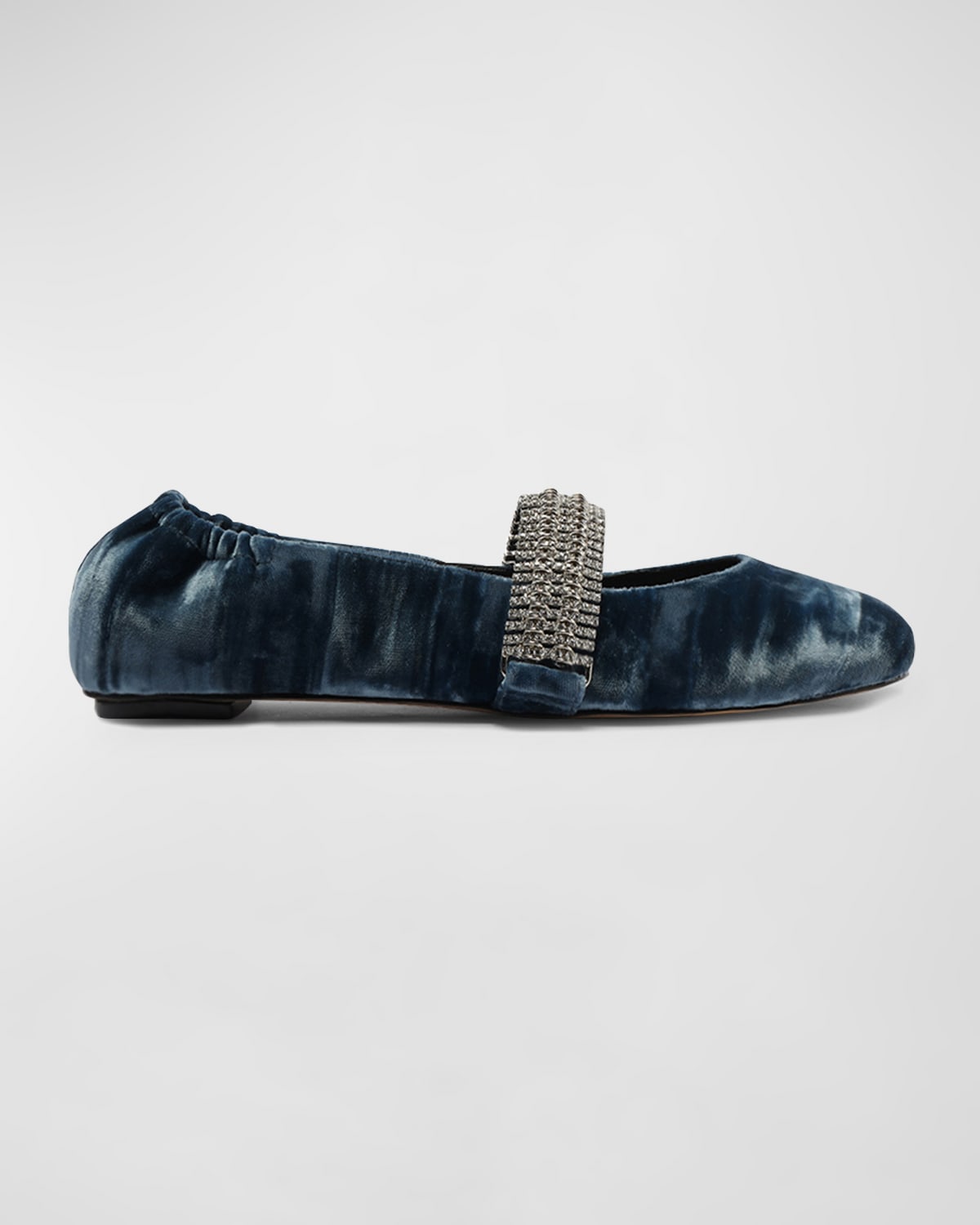 Alexandre Birman Camila Crystal-strap Ballerina Flats In Blue