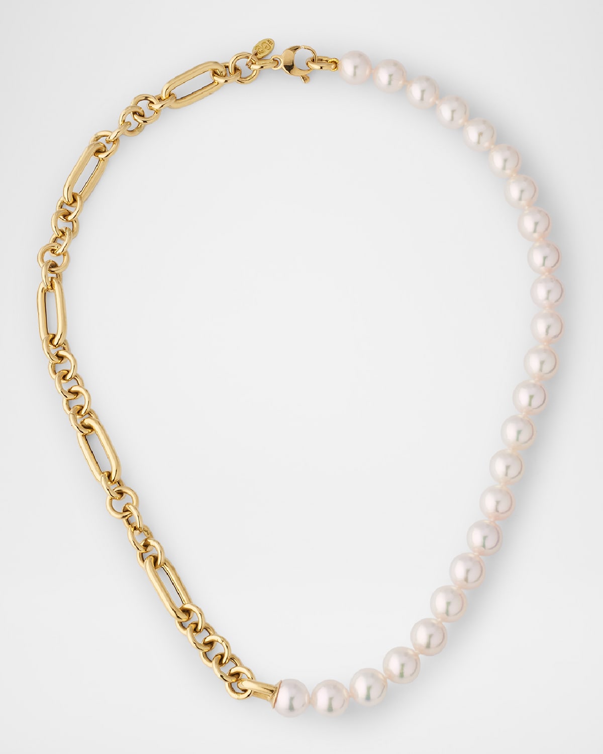 18K Yellow Gold Akoya Cultured Pearl Chain Necklace