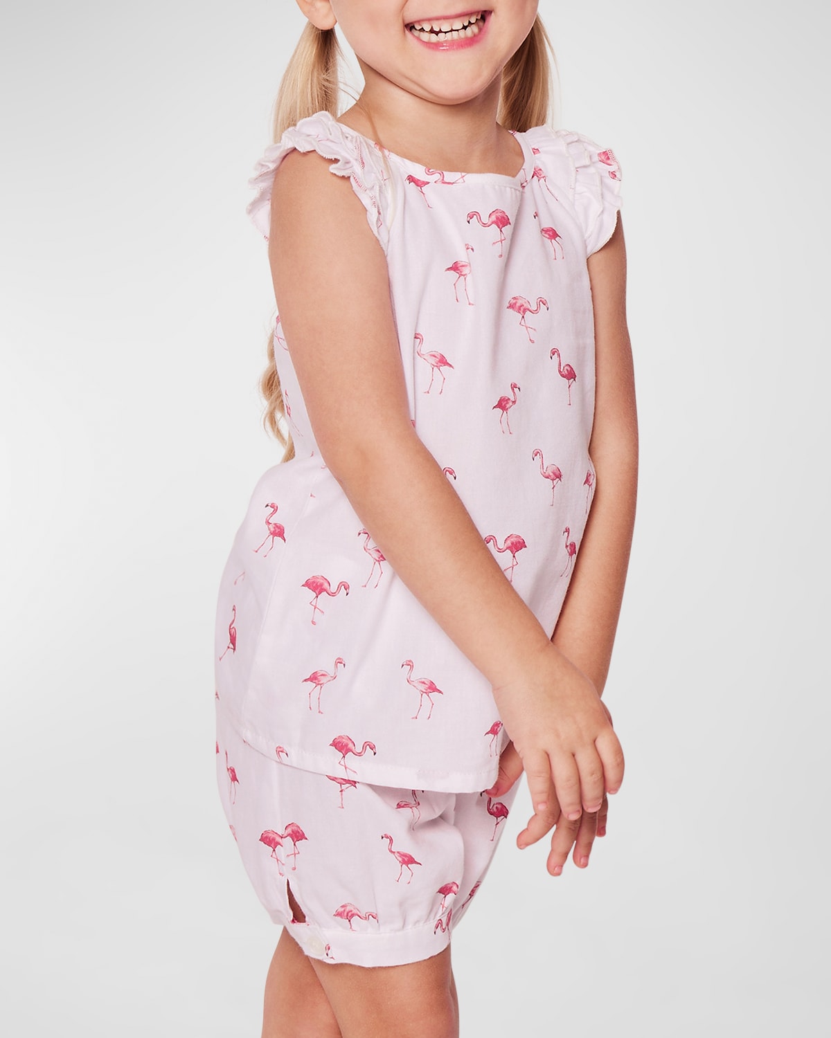 Shop Petite Plume Kid's Amelie Printed Shorts Set In Flamingos