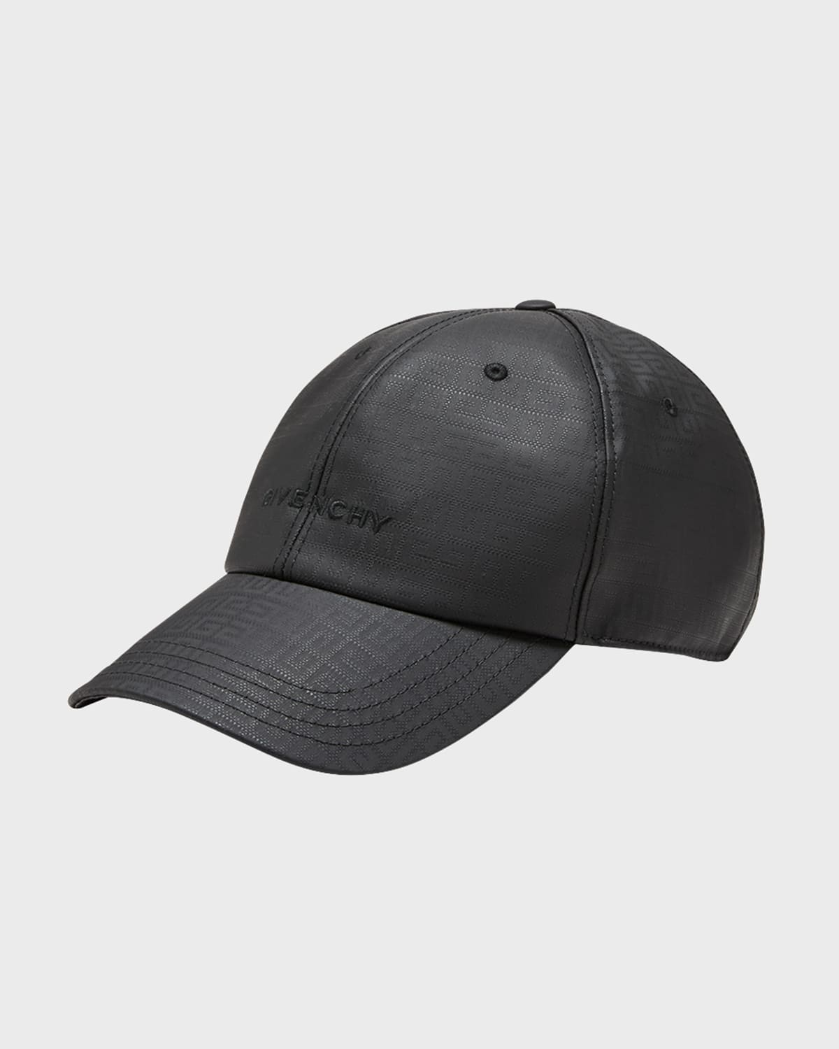 Shop Givenchy Men's Coated Canvas Embroidered Logo Baseball Cap In 001-black
