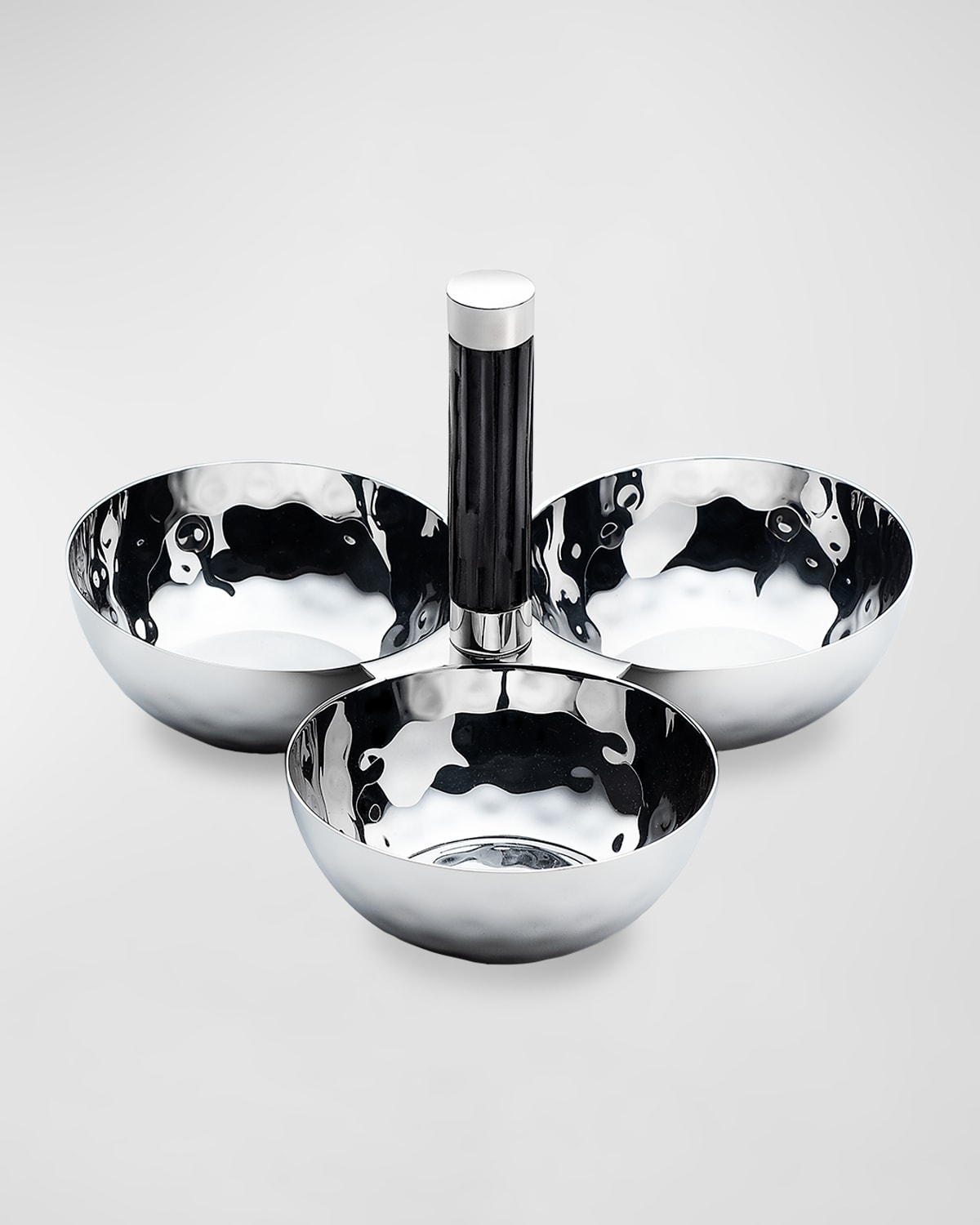 Shop Mary Jurek Tundra Triple Bowl With Resin Handle In Silver &amp; Black