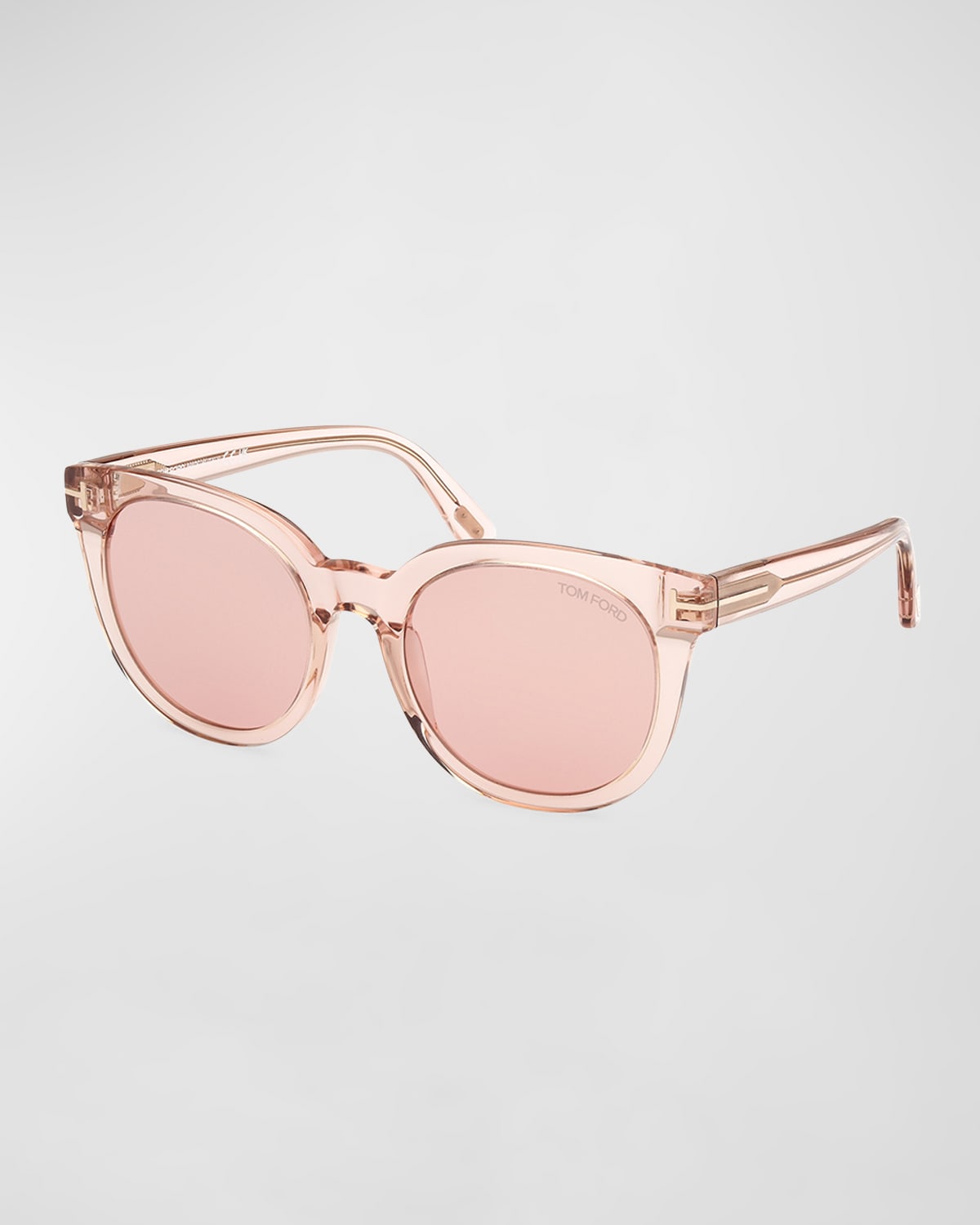 Shop Tom Ford Moira Acetate Butterfly Sunglasses In Transp Powder Rose Photochromic Antique Rose Lenses