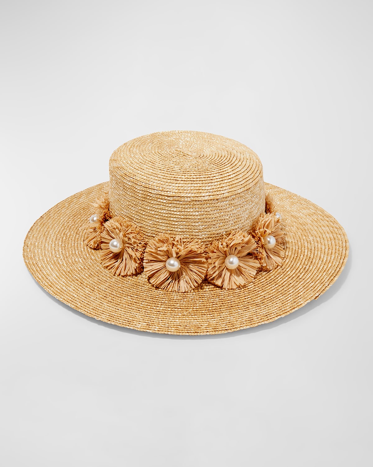 Lele Sadoughi Women's Confetti Embellished Straw Hat In Natural