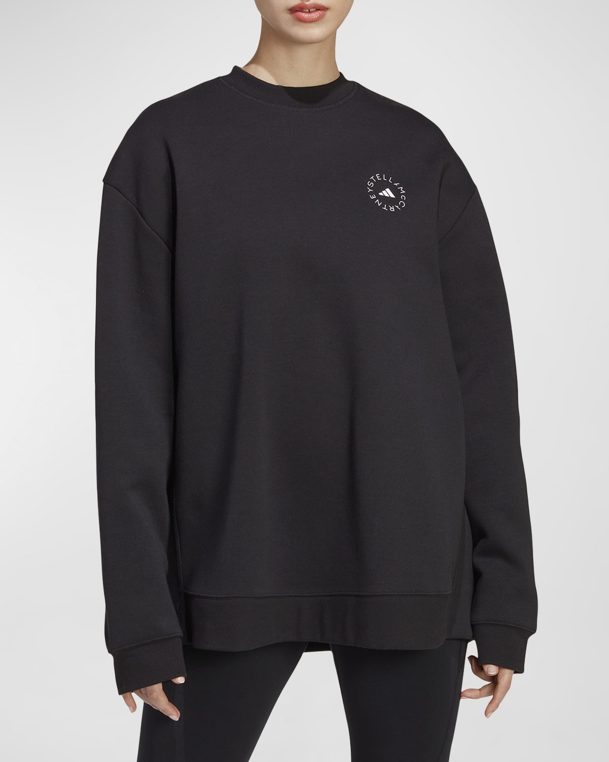 Shop Adidas By Stella Mccartney Sportswear Crewneck Sweatshirt In Black/white