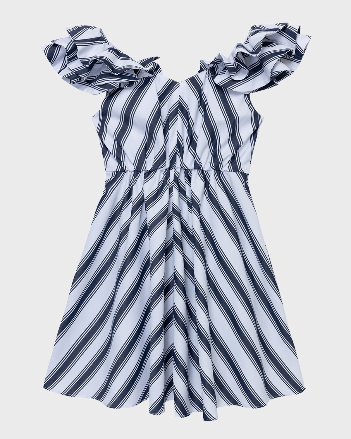 Shop Habitual Girl's Ruffle Striped A-line Dress