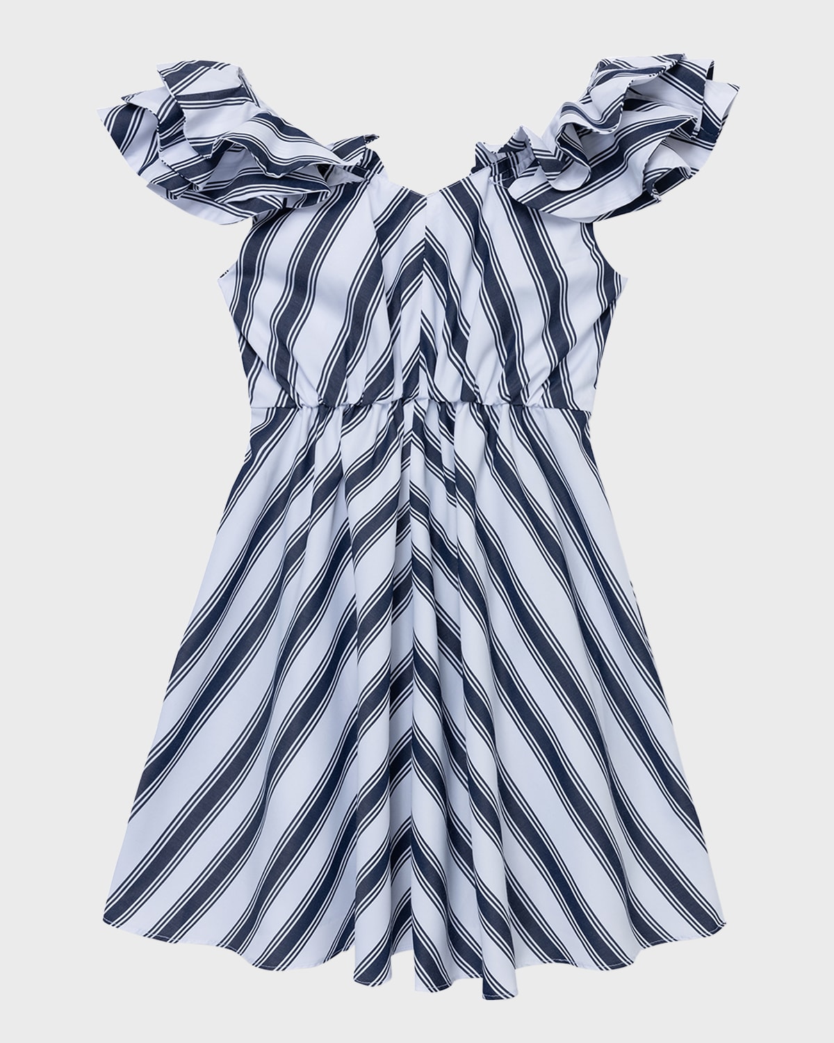 Habitual Girls' Flutter Sleeve Fit & Flare Dress - Big Kid In Stripe