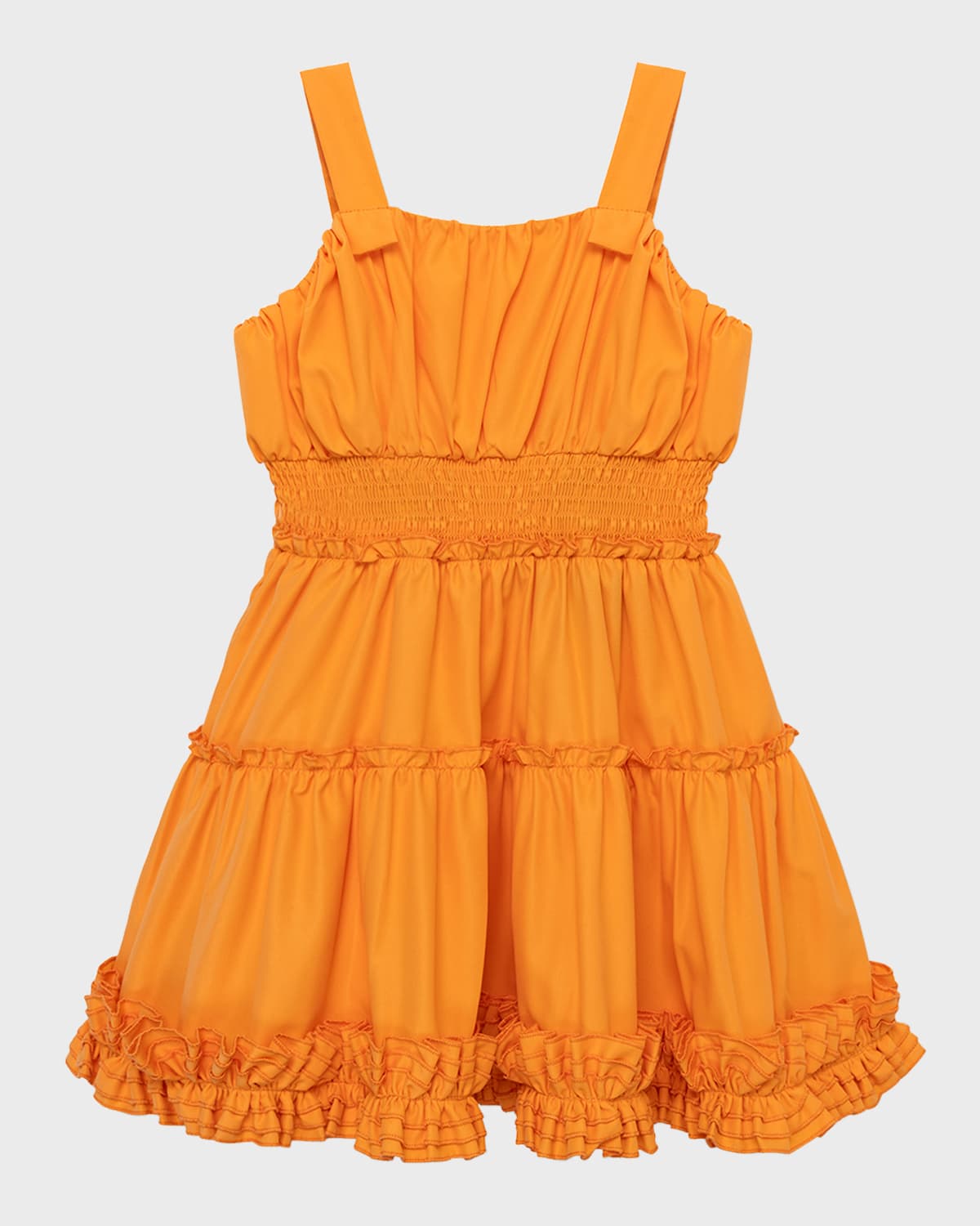 Shop Habitual Girl's Ruched Woven Dress In Orange