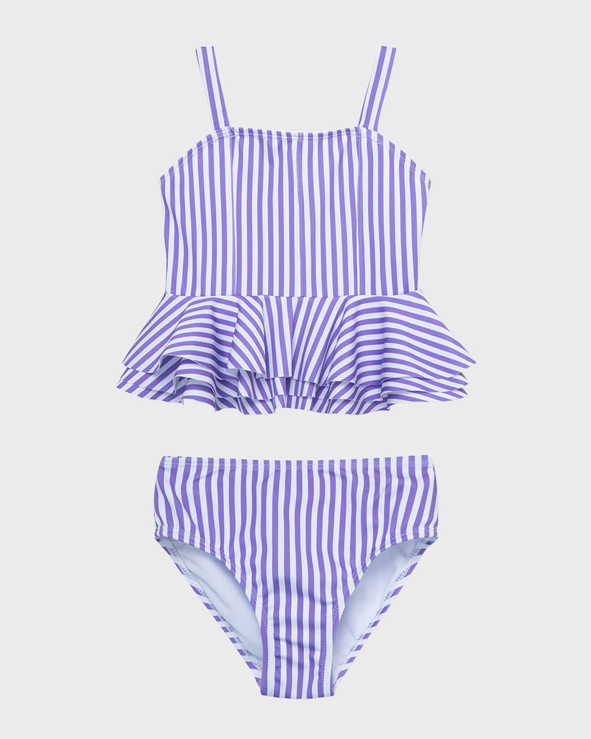 Shop Habitual Girl's Fem Fem Striped Two-piece Swimsuit In Purple