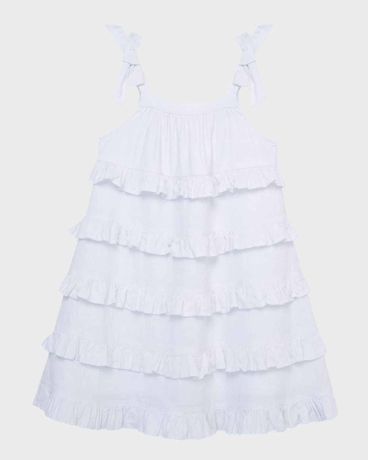 Shop Habitual Girl's Tiered Ruffle Dress In White