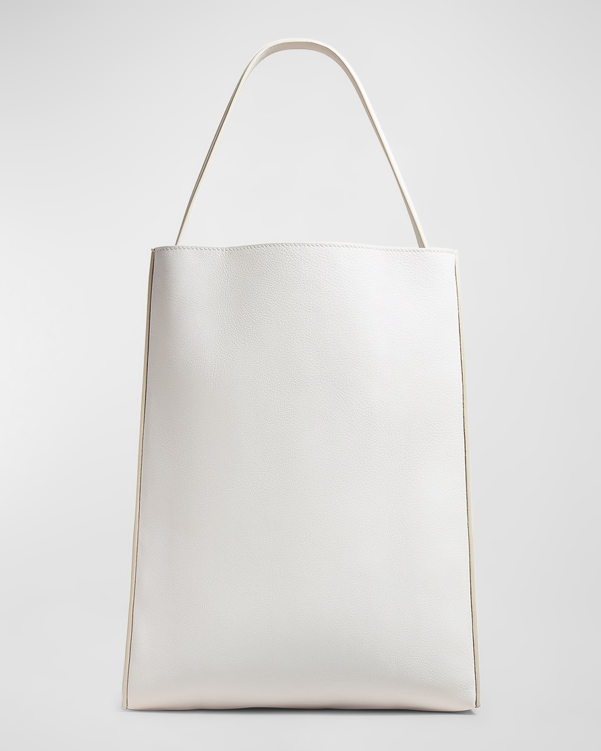 Khaite Frida North-south Calfskin Tote Bag In Optic White