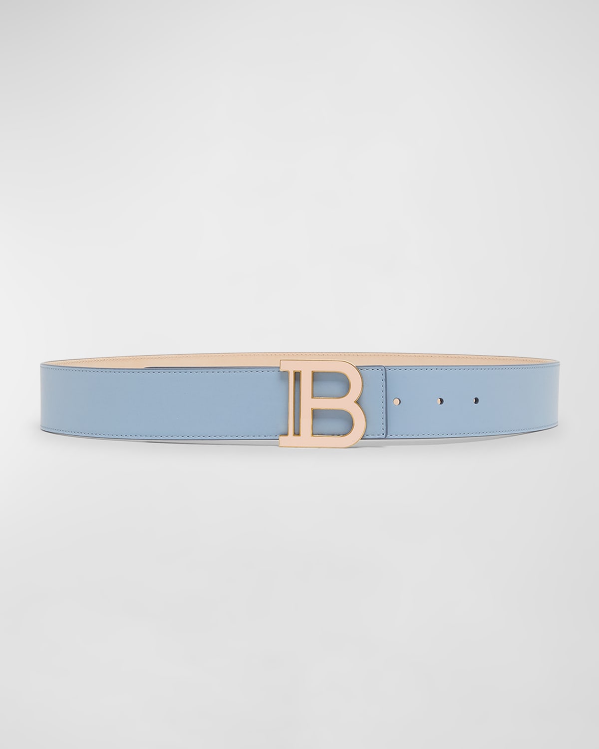 Enameled B-Monogram Leather Belt
