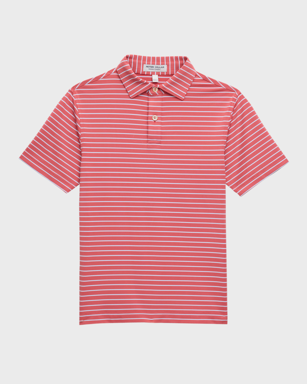 Peter Millar Kids' Drum Performance Jersey Short-sleeve Polo Shirt In Cape Red