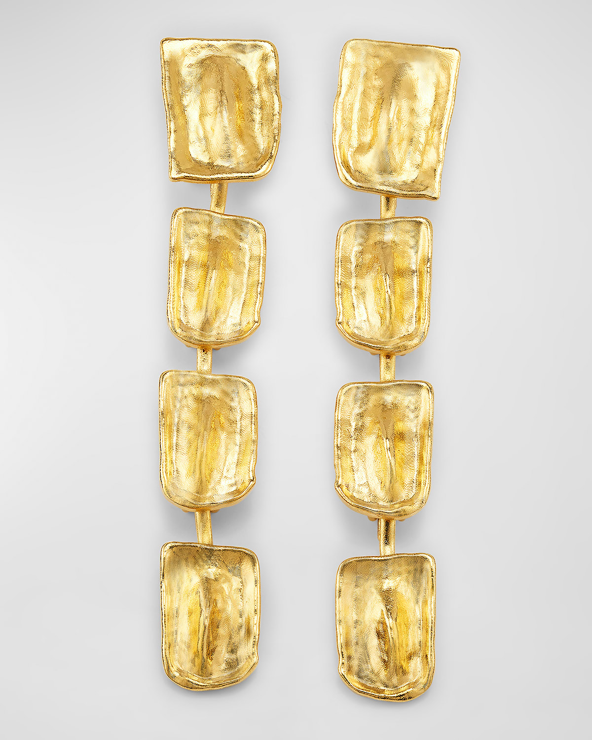Tom Ford Brass Clip-on Drop Earrings In Vintage Gold