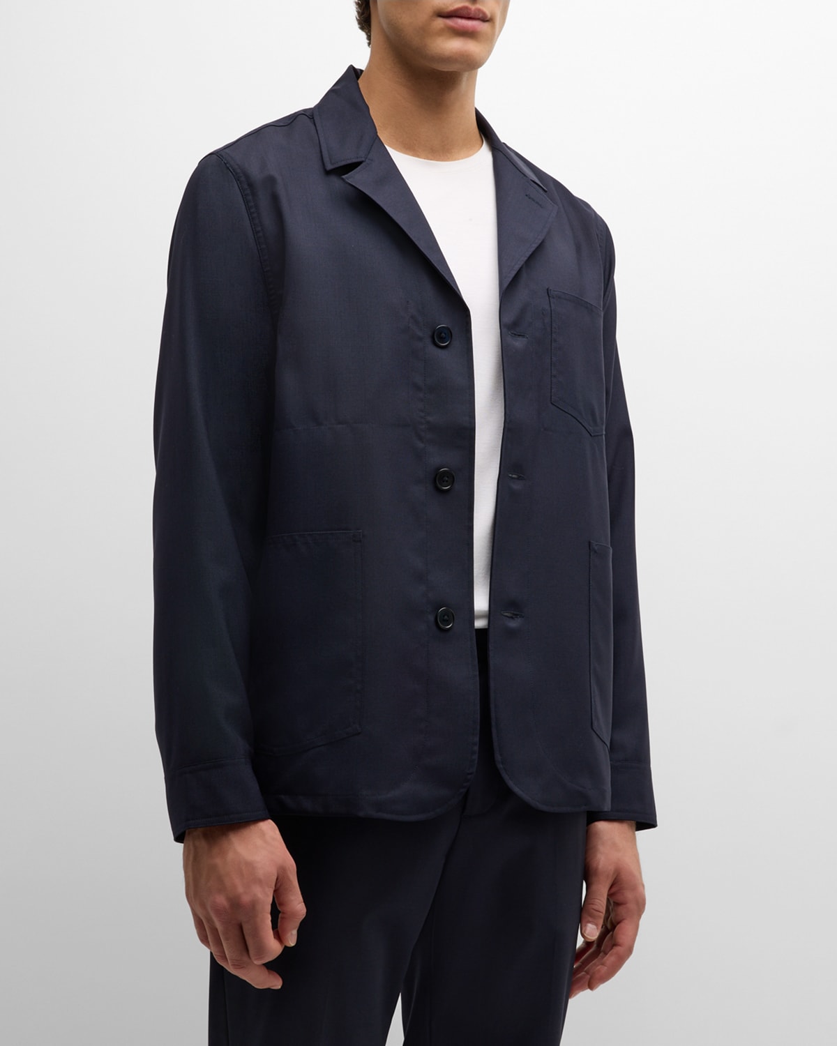 Shop Officine Generale Men's Sycamore Fresco Wool Jacket In Dark Navy
