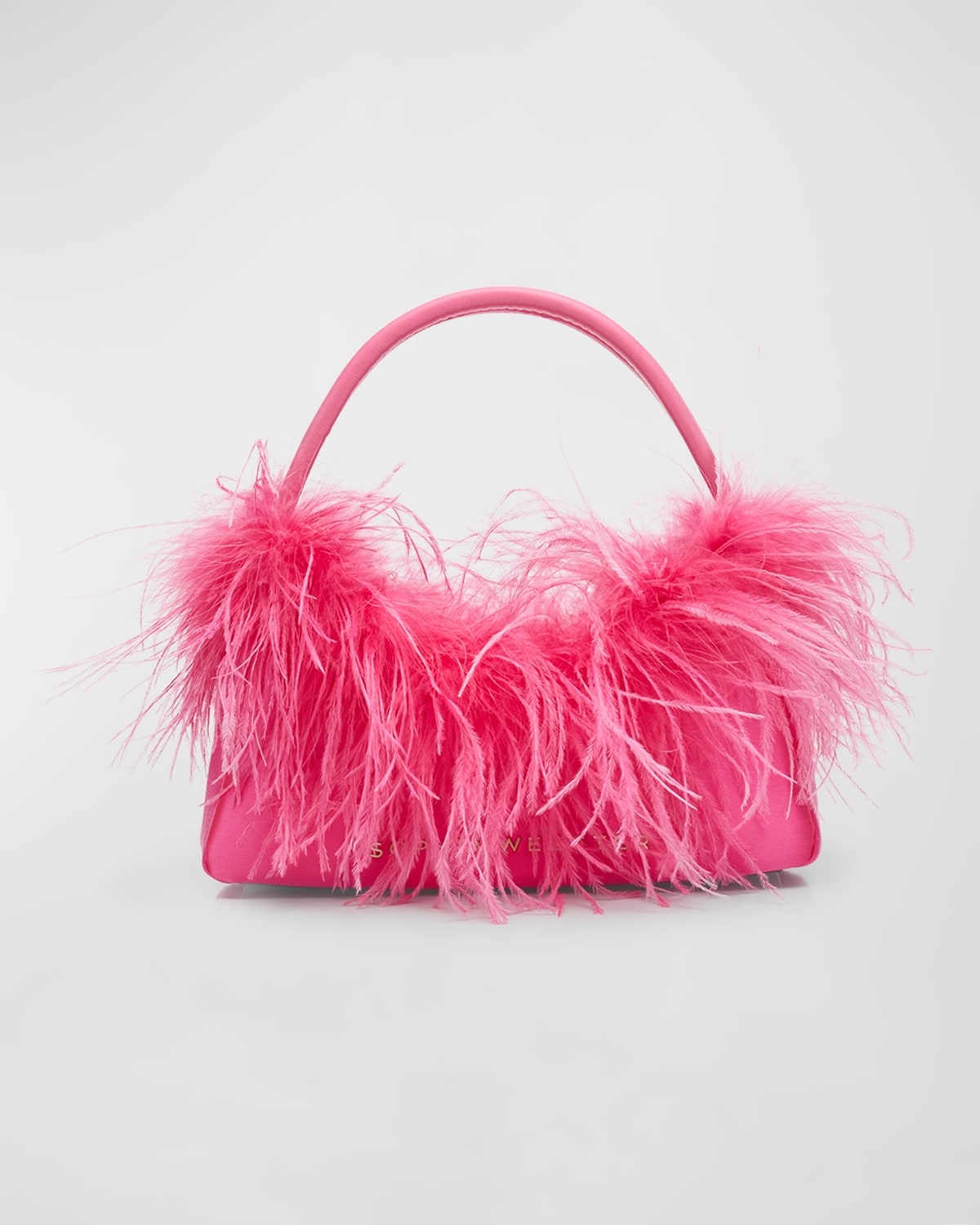 Dusty Mini Faux Feather Hobo Bag