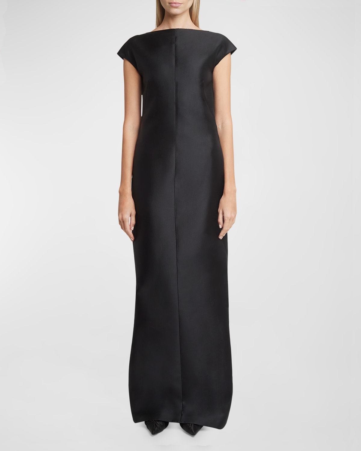 Givenchy Backless Column Gown With Foldover Detail In Black