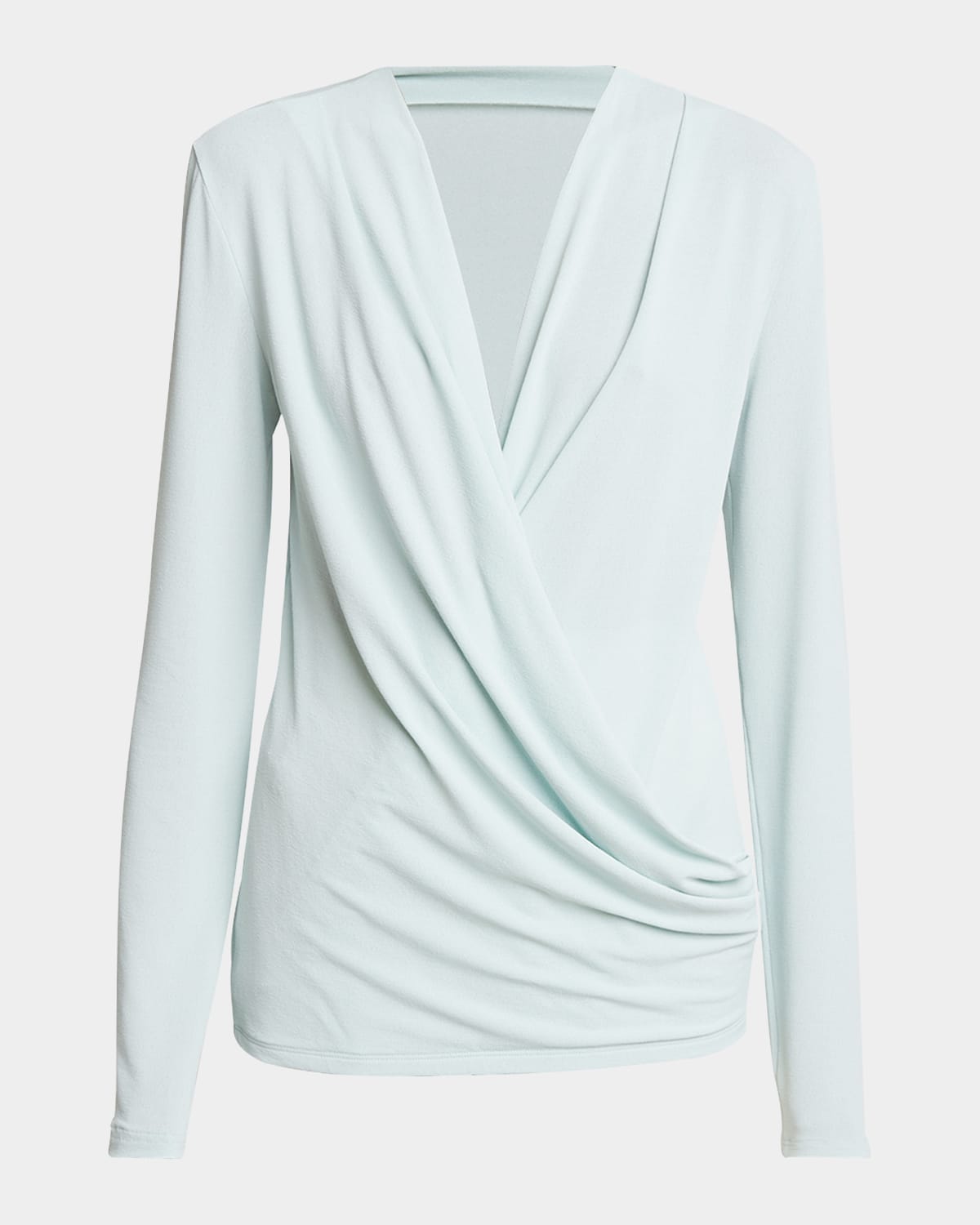 Shop Givenchy Draped Plunge Top In Frost