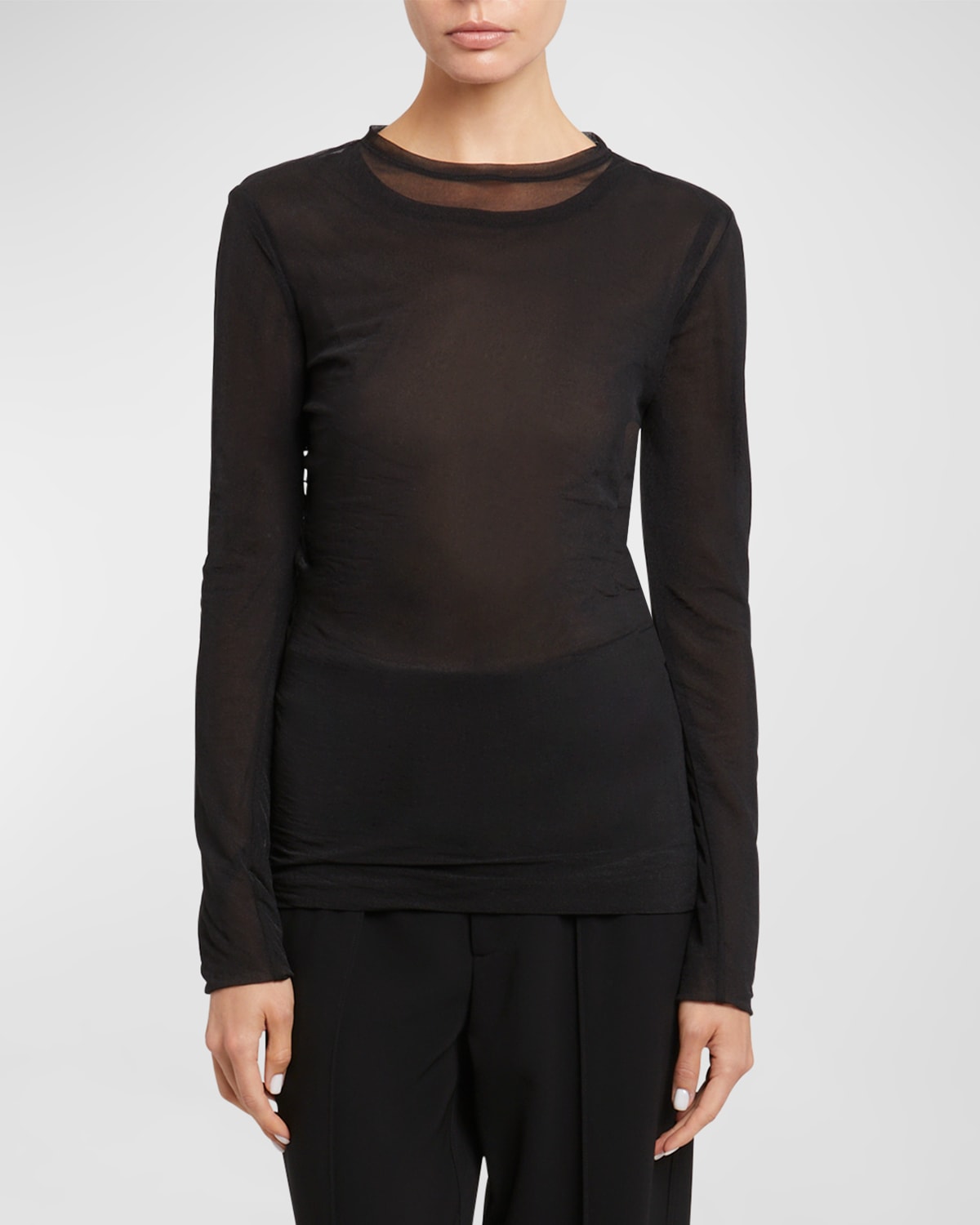 Shop Proenza Schouler Dara Double-layered Top In Black
