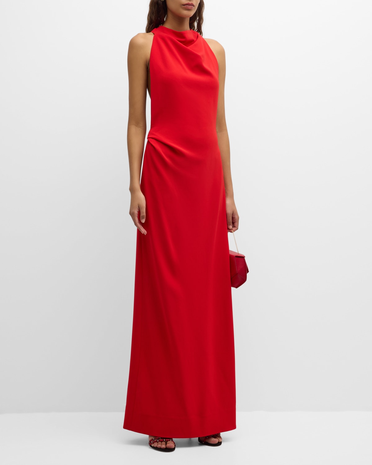 Shop Proenza Schouler Faye Backless Matte Crepe Gown In Red