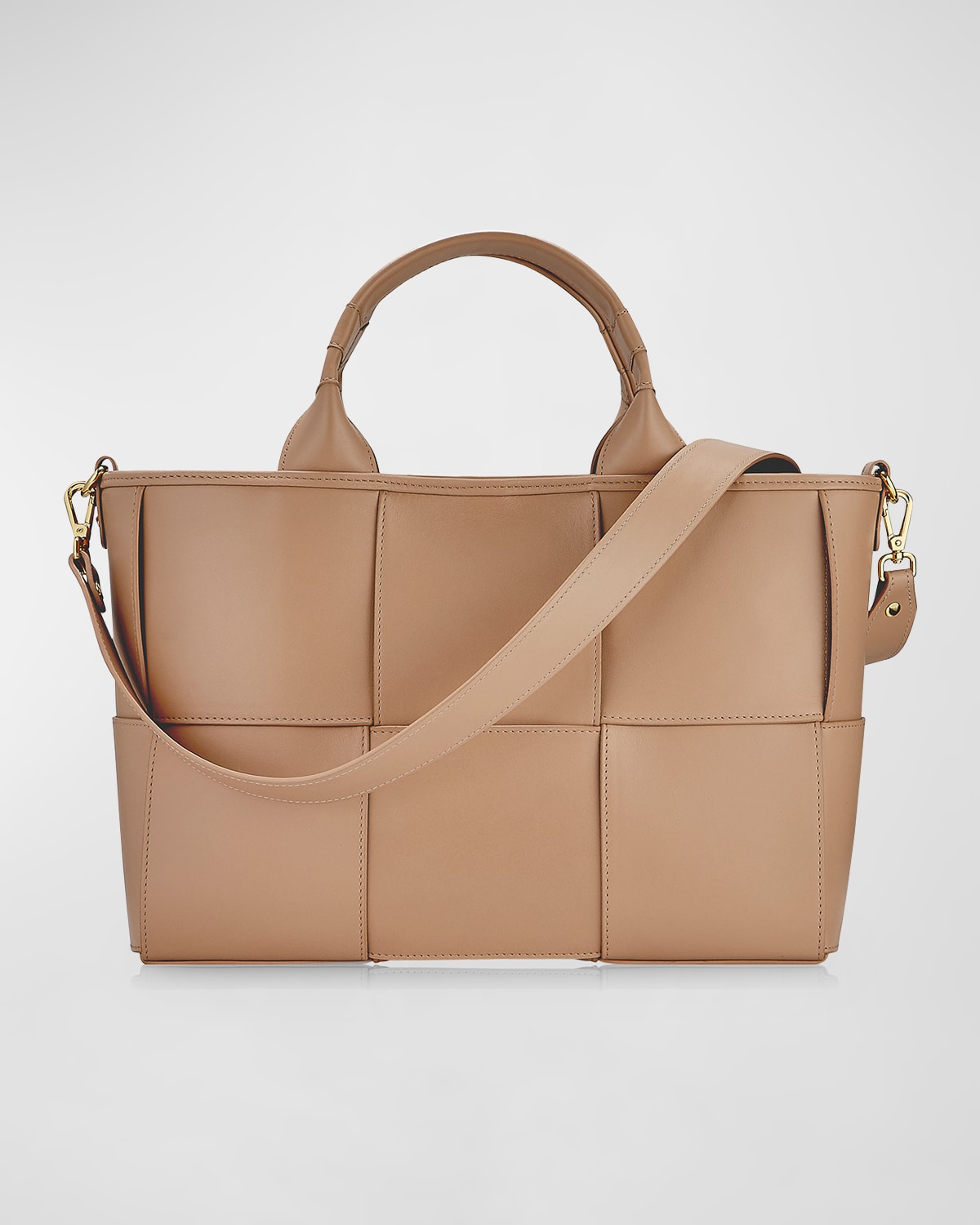 Sylvie Woven Leather Satchel Bag