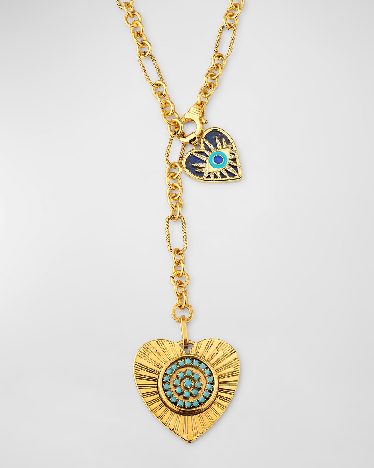 Corazana Heart & Evil Eye Pendant Necklace