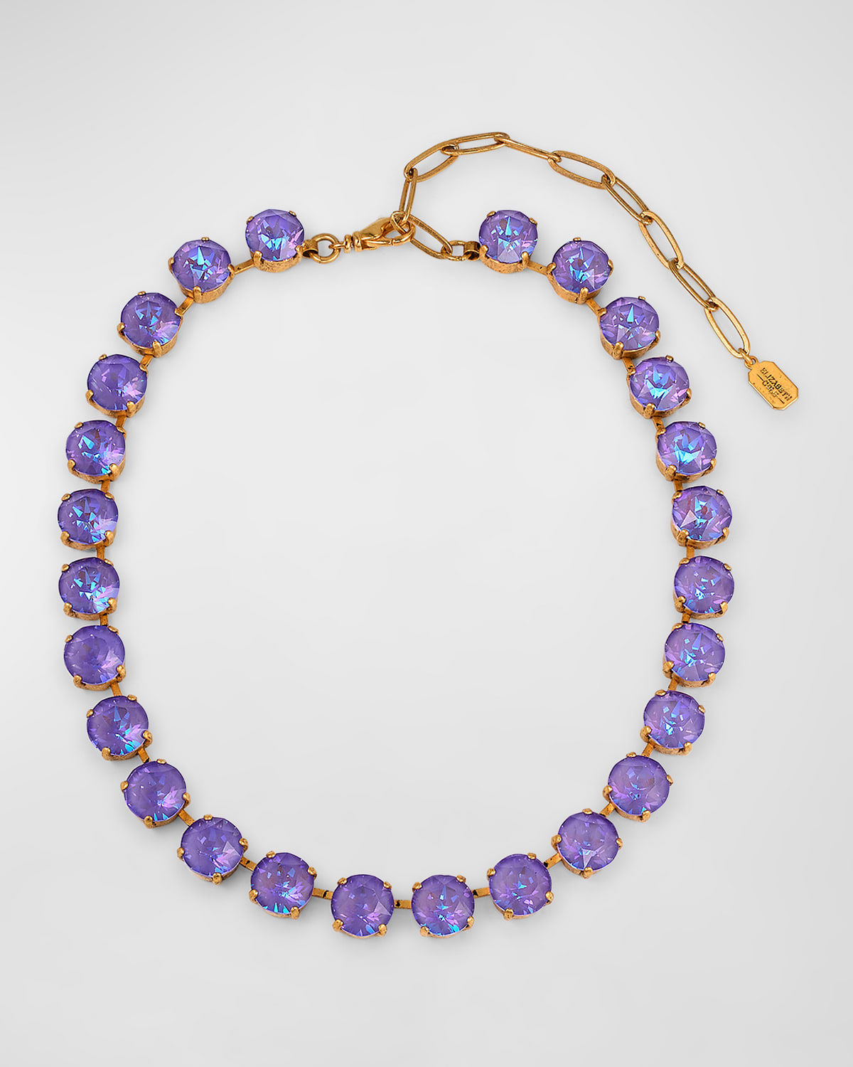 Elizabeth Cole 24k Yellow Gold-plated Colette Crystal Necklace In Purple