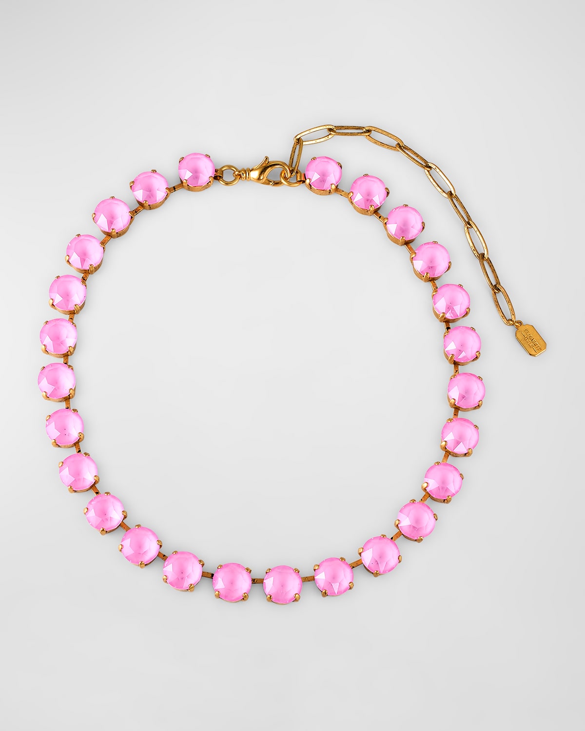 Shop Elizabeth Cole 24k Yellow Gold-plated Colette Crystal Necklace In Pink
