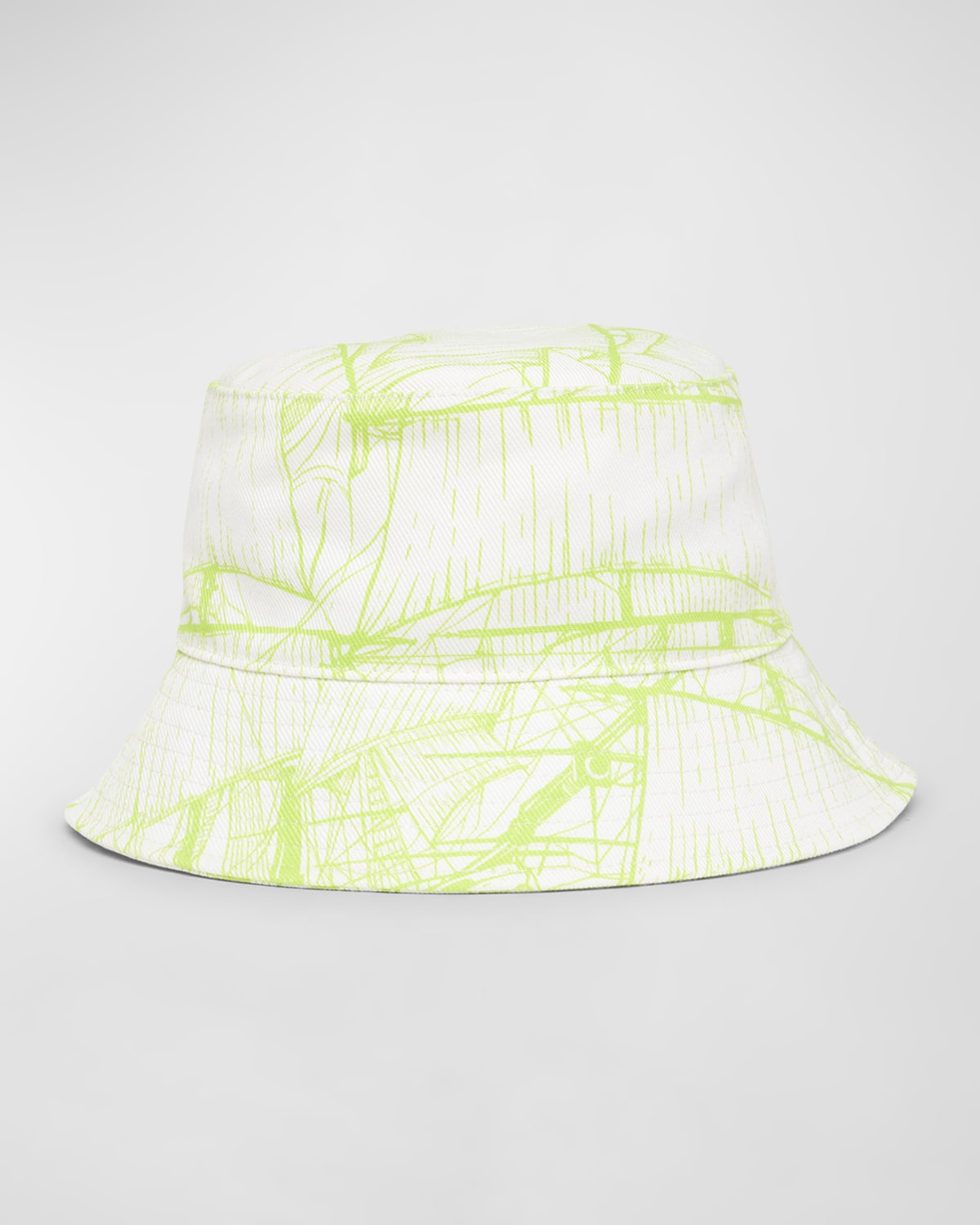 Shop Ferragamo Neon Print Cotton Bucket Hat In Veliero Acid Green
