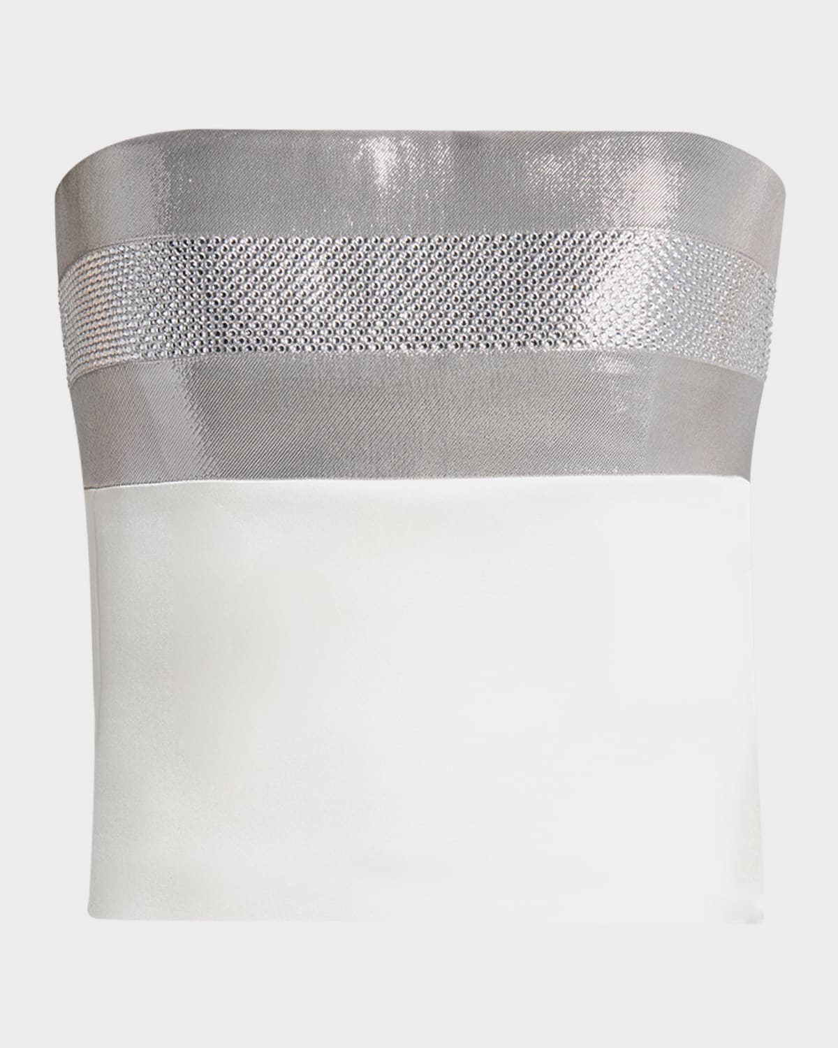 Giorgio Armani Strapless Lame Bustier Top In Silver