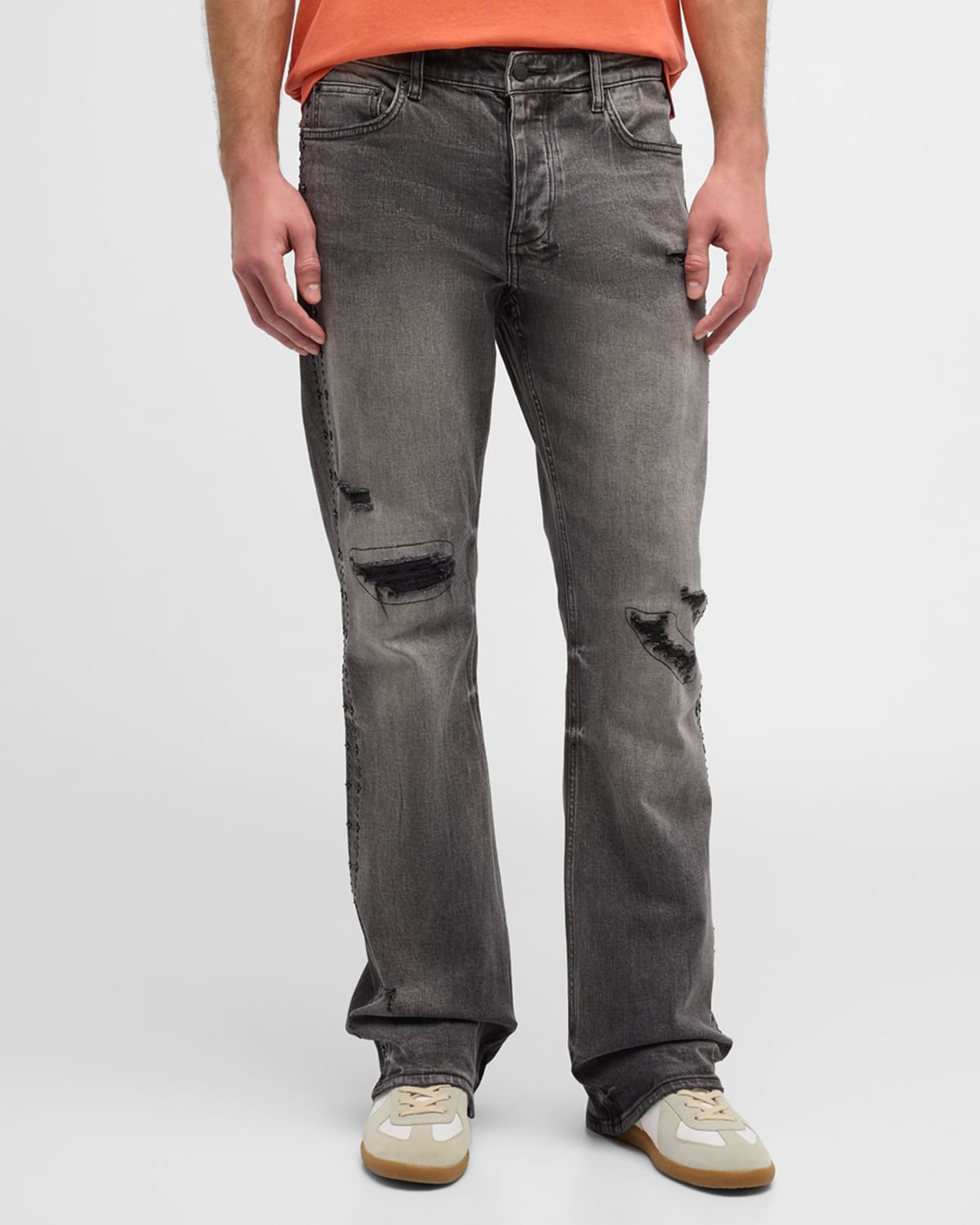 Men's Bronko Black Metal Bootcut Denim Jeans