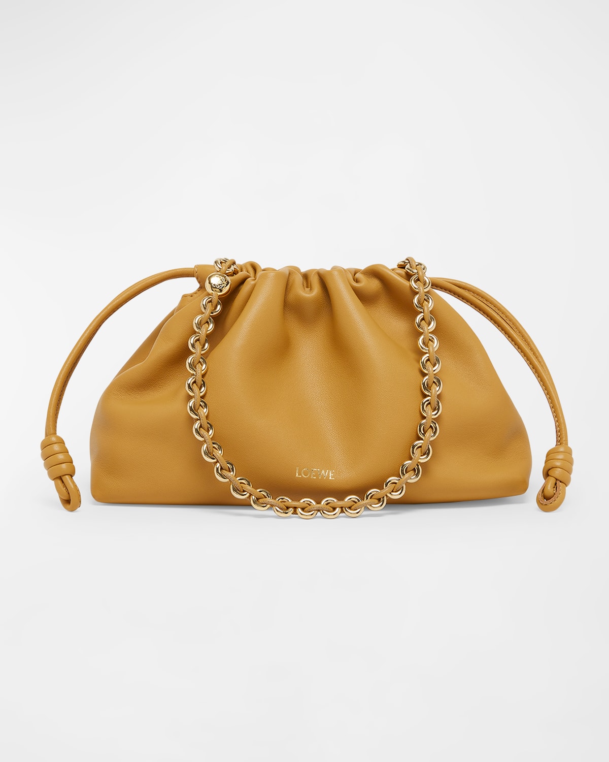 Loewe Flamenco Small Crossbody Bag In Napa Leather With Detachable Chain In Sahara
