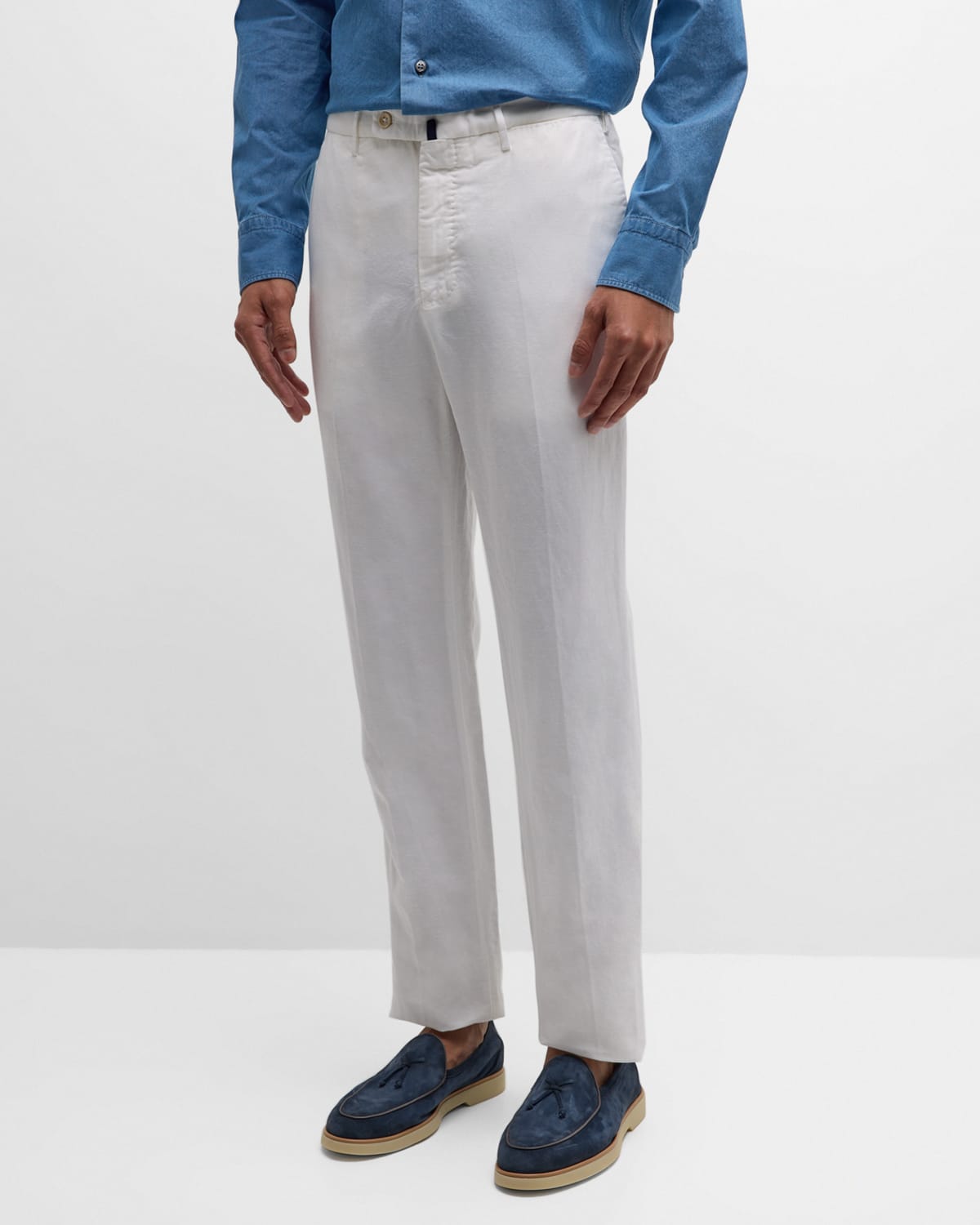Incotex Straight-leg Cotton Trousers In Weiss