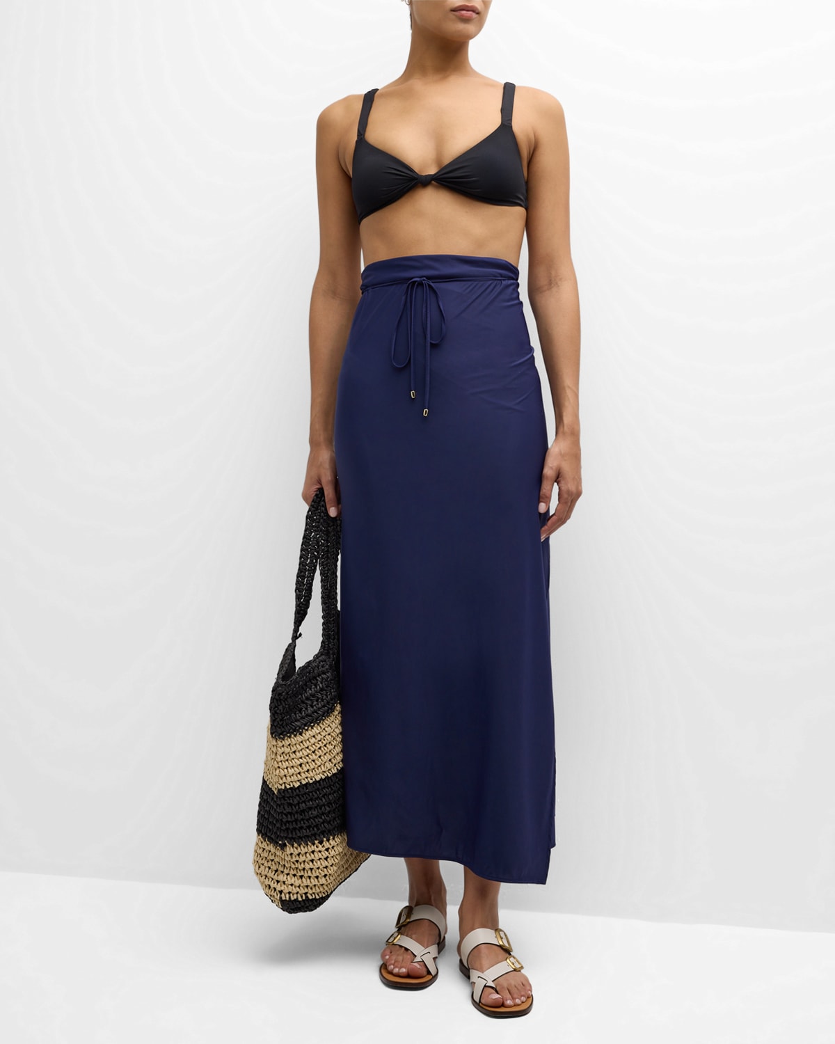 Lenny Niemeyer Knot Touch Sarong Coverup In Gray