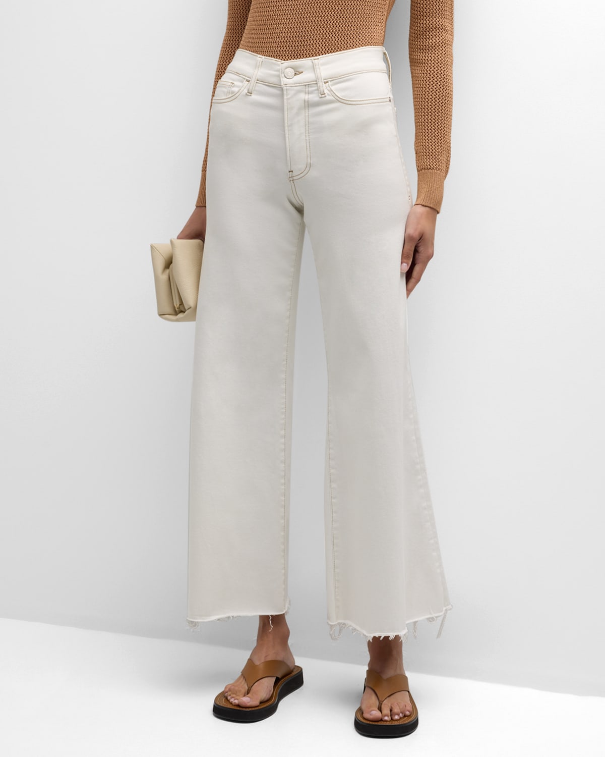 Frame Le Palazzo Crop Jeans In Au Natural Clean