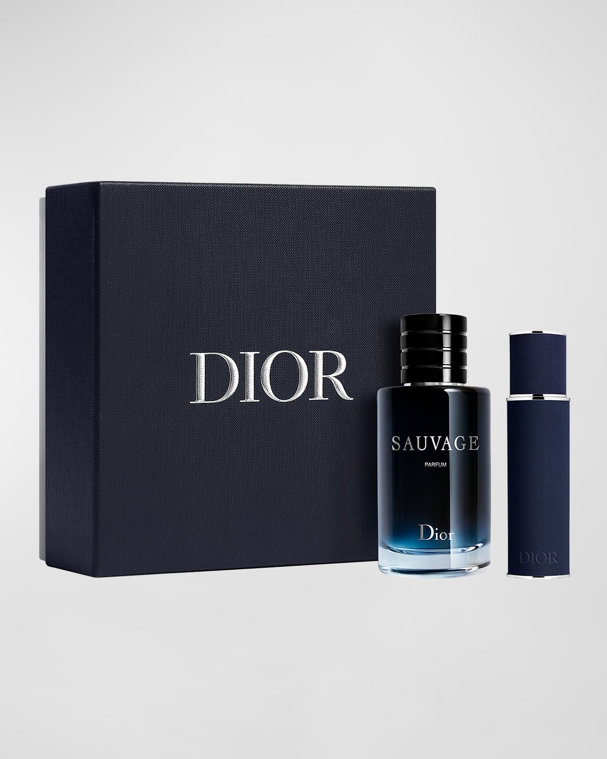 Dior Limited Edition  Sauvage Set, Parfum And Travel Spray In White