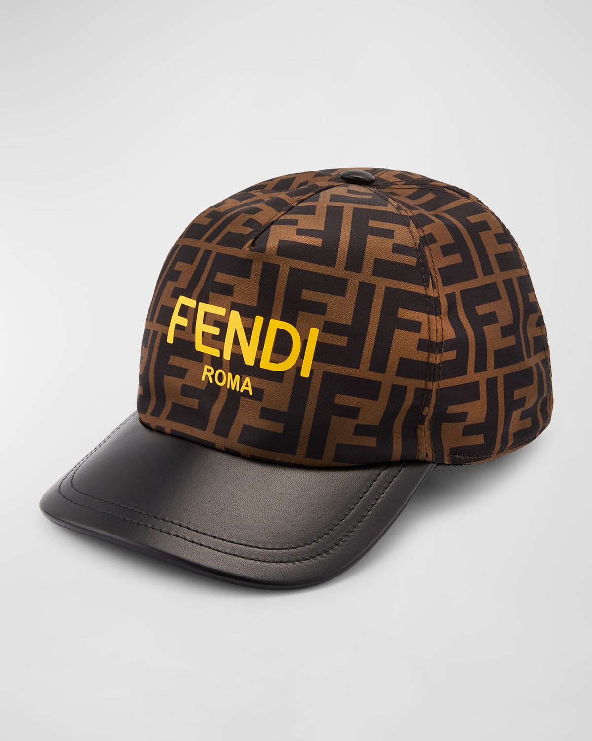 Fendi Kid's Monogram Logo-prnt Baseball Cap In Brown
