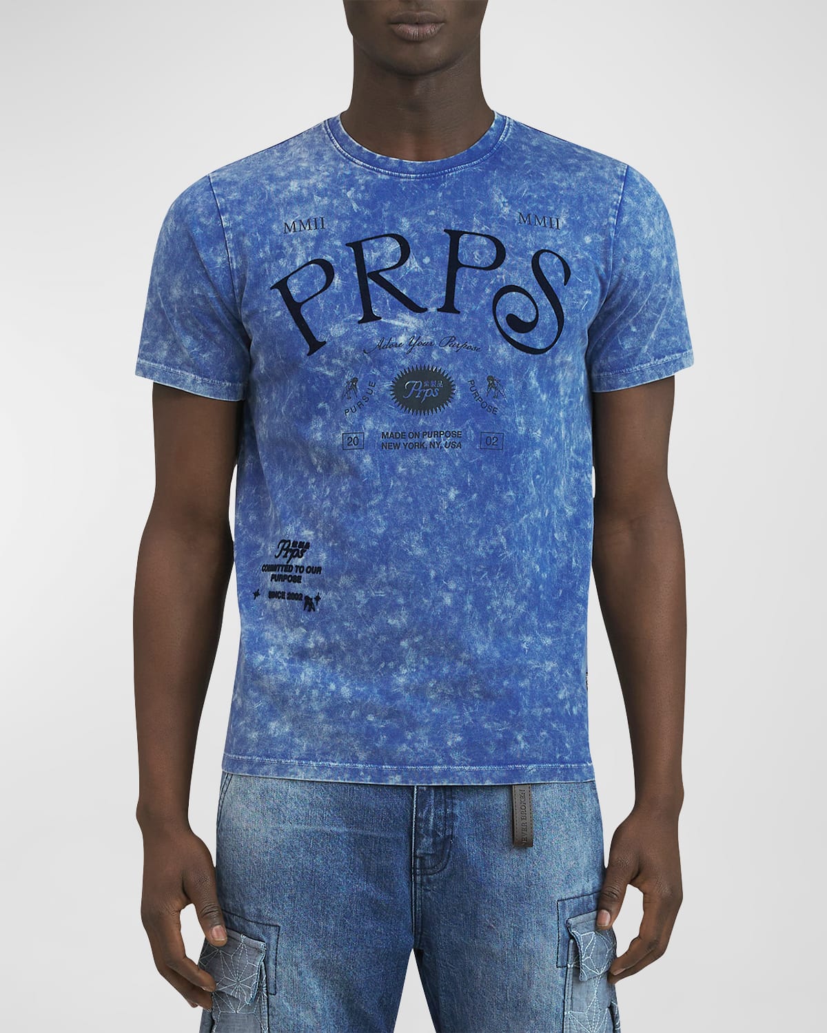 Prps Men's Hirado Typographic T-shirt In Blue Multi